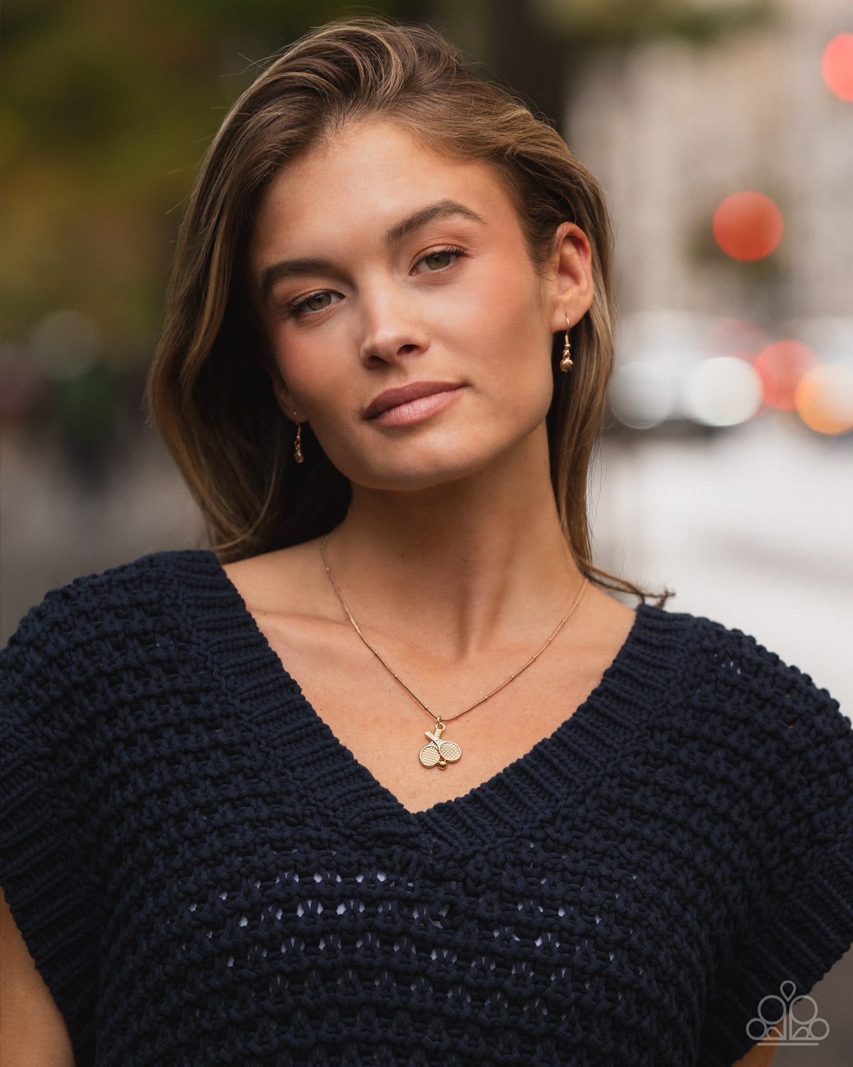 Adorable Ace - Gold Tennis Ball & Racket Necklace - Paparazzi Accessories