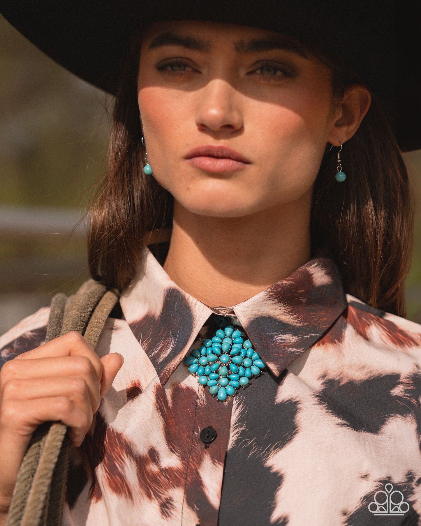 Stony Strength - Blue Turquoise Crackle Stone Silver Necklace - Paparazzi Accessories