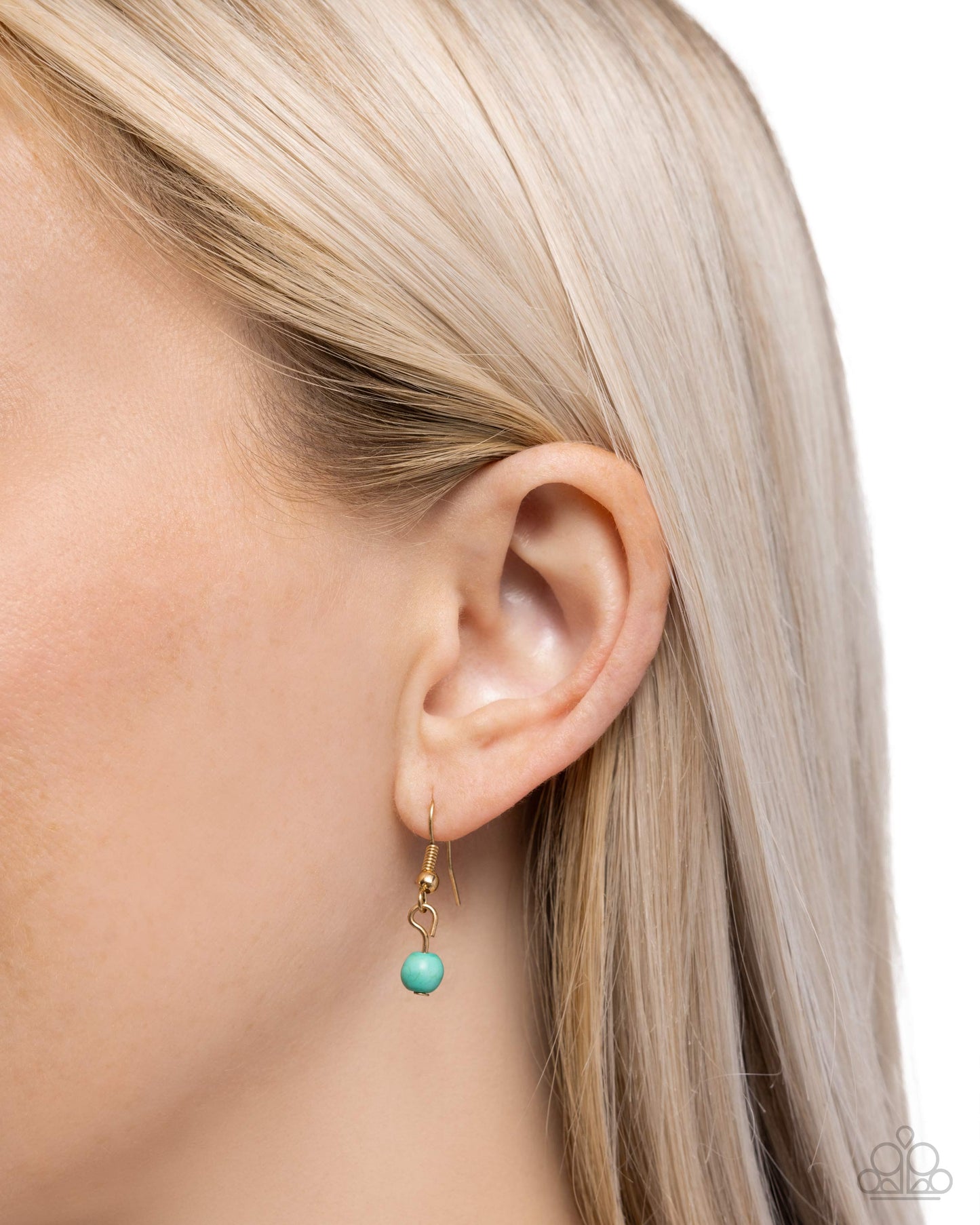 Robust Radiance - Gold Turquoise Crackle Stone Teardrop Pendant Necklace - Paparazzi Accessories