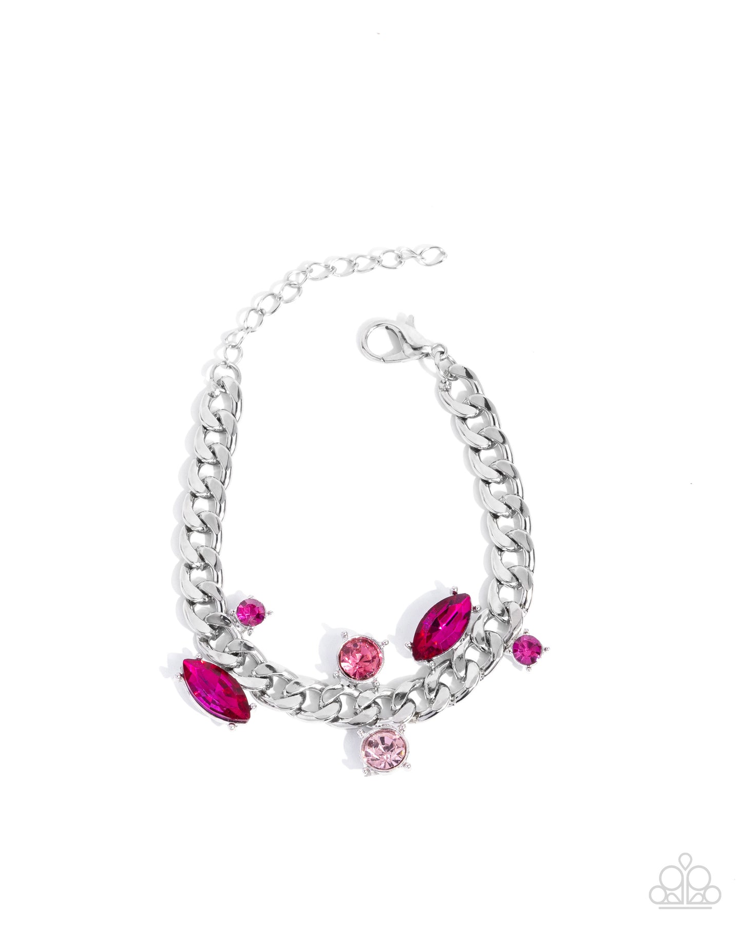 Complete Look - "Captivating Chic - Pink" Necklace & "Captivating Chance - Pink" Clasp Bracelet - Paparazzi Accessories