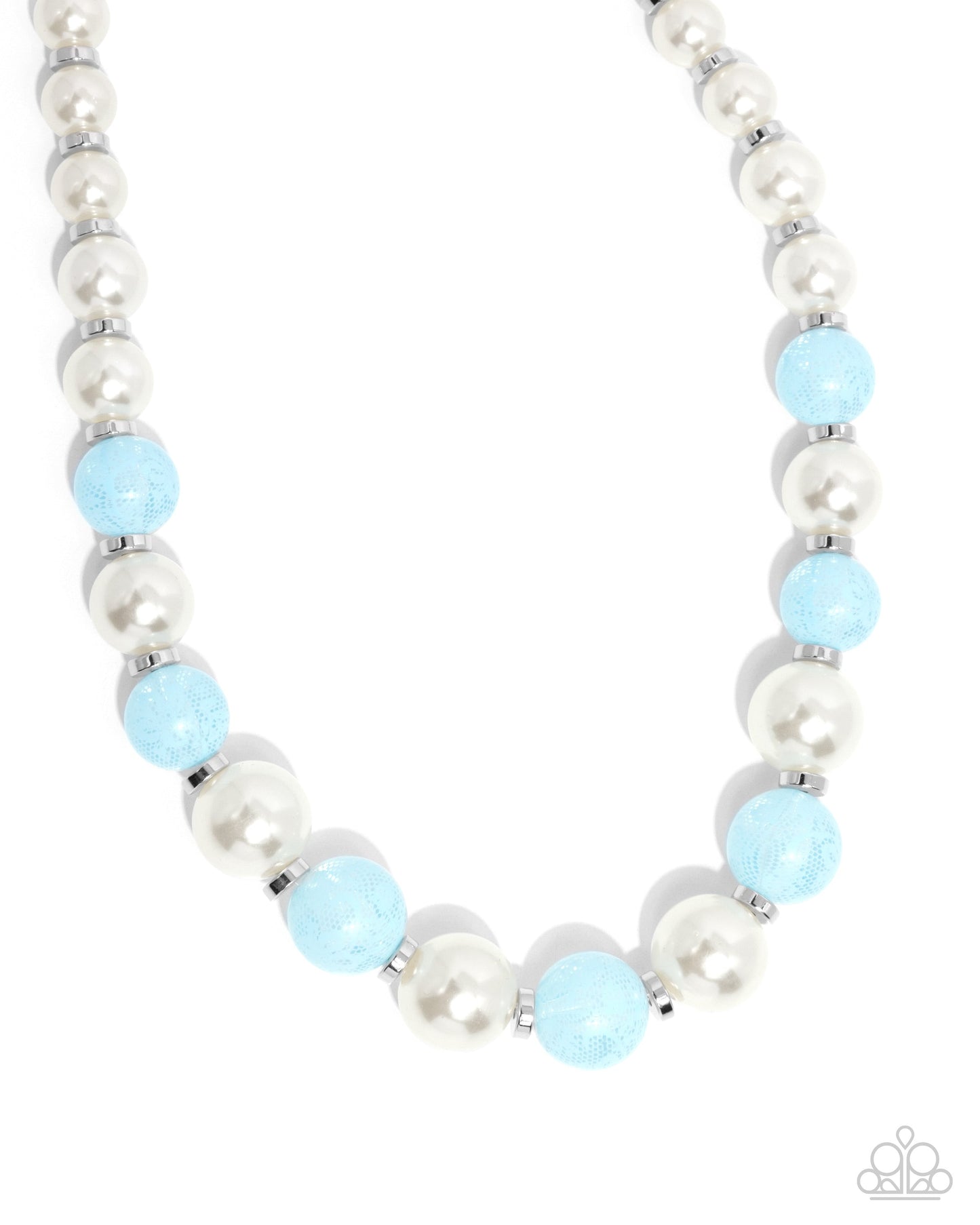 Complete Look - Lacy Blue Bead & White Pearl Necklace & Bracelet - Paparazzi Accessories