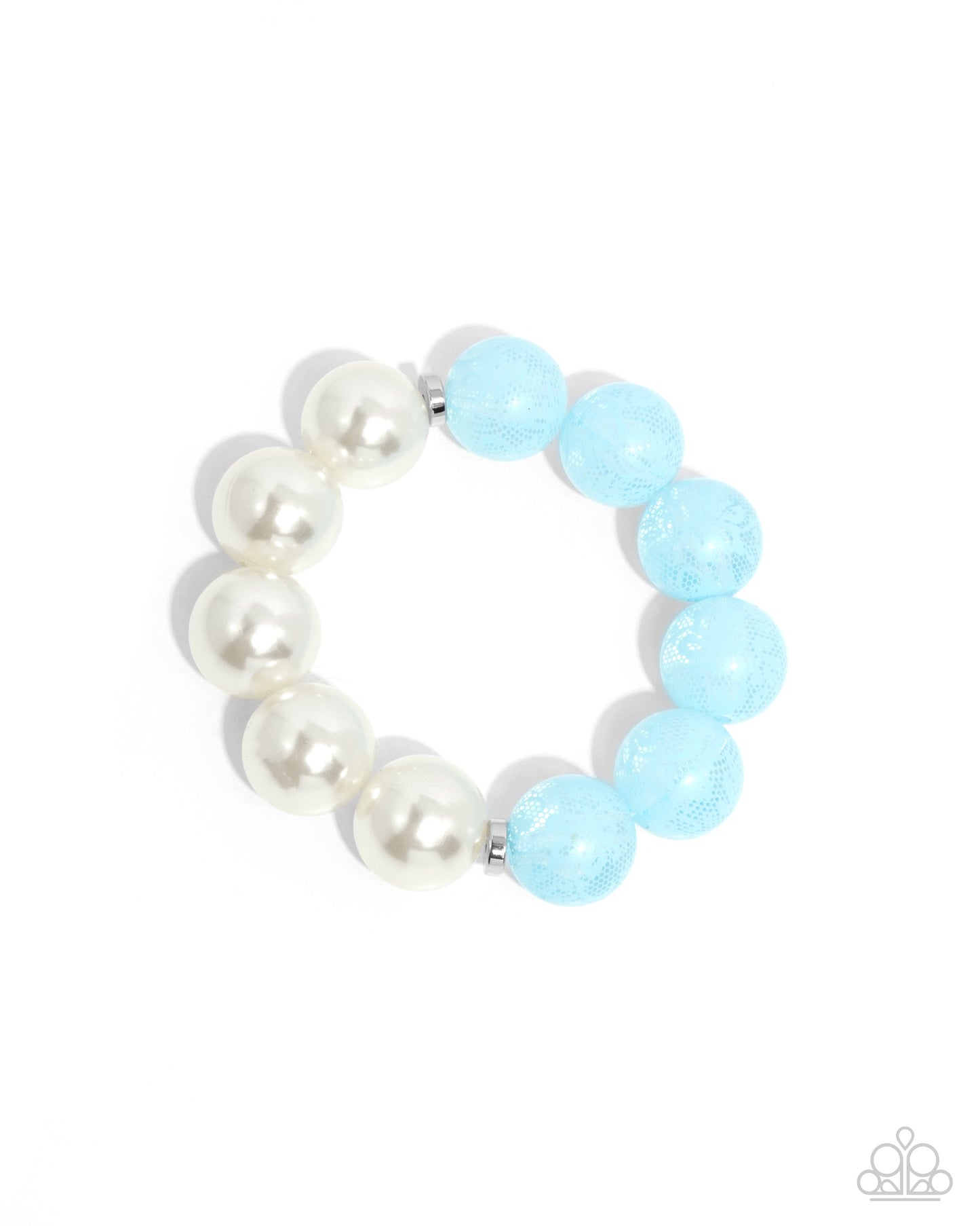 Complete Look - Lacy Blue Bead & White Pearl Necklace & Bracelet - Paparazzi Accessories