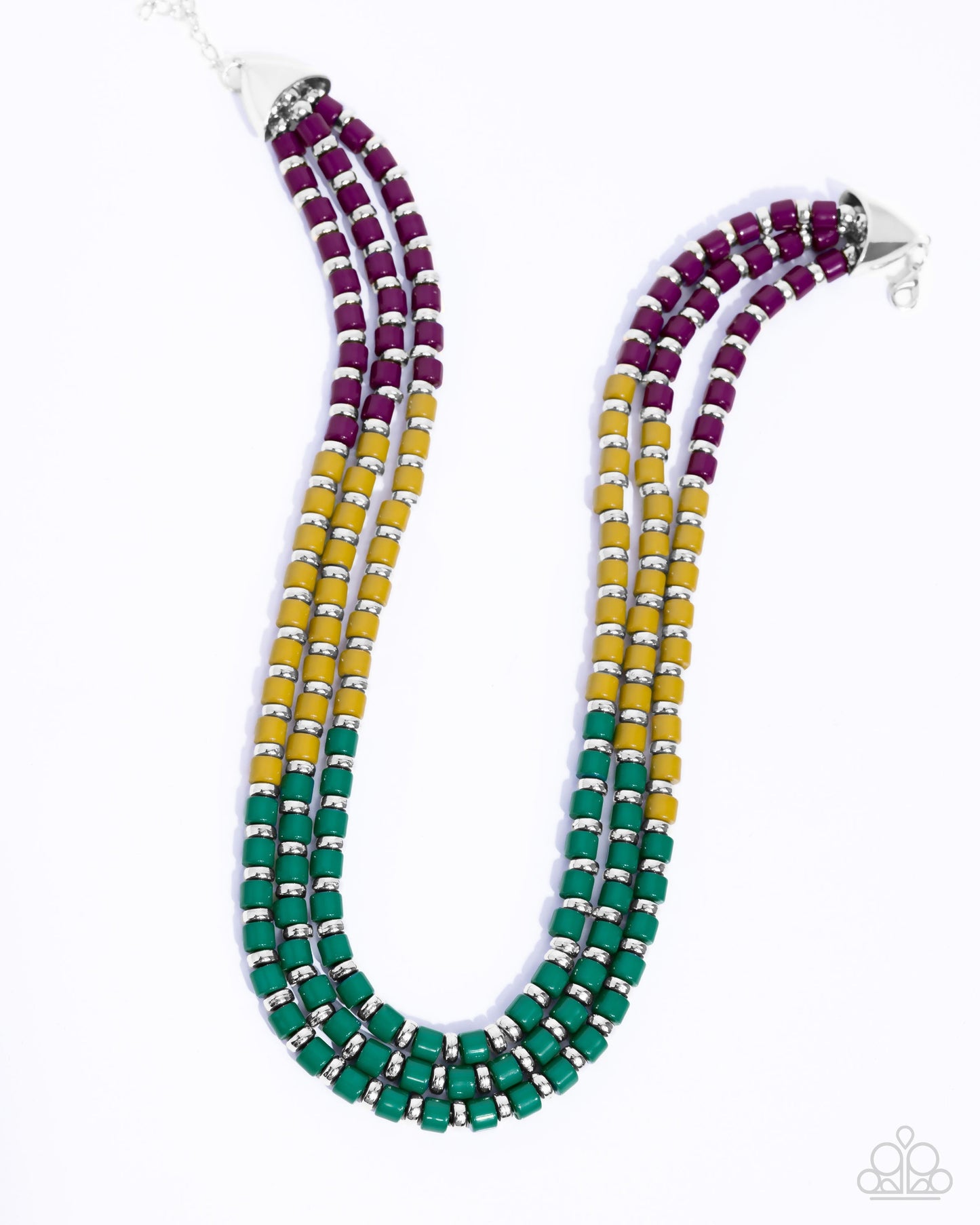 Complete Look - Trendy Trio Necklace & Trendy Trifecta Bracelet - Green - $10 Set