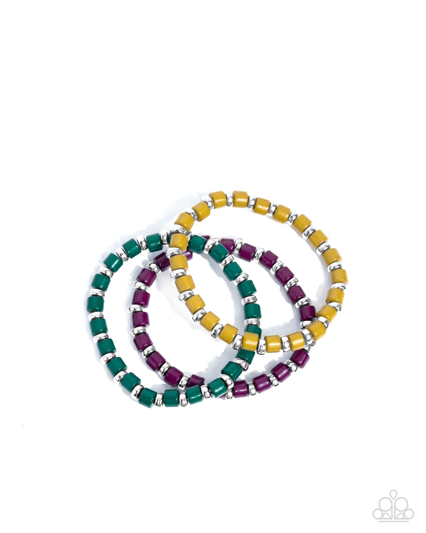 Complete Look - Trendy Trio Necklace & Trendy Trifecta Bracelet - Green - $10 Set