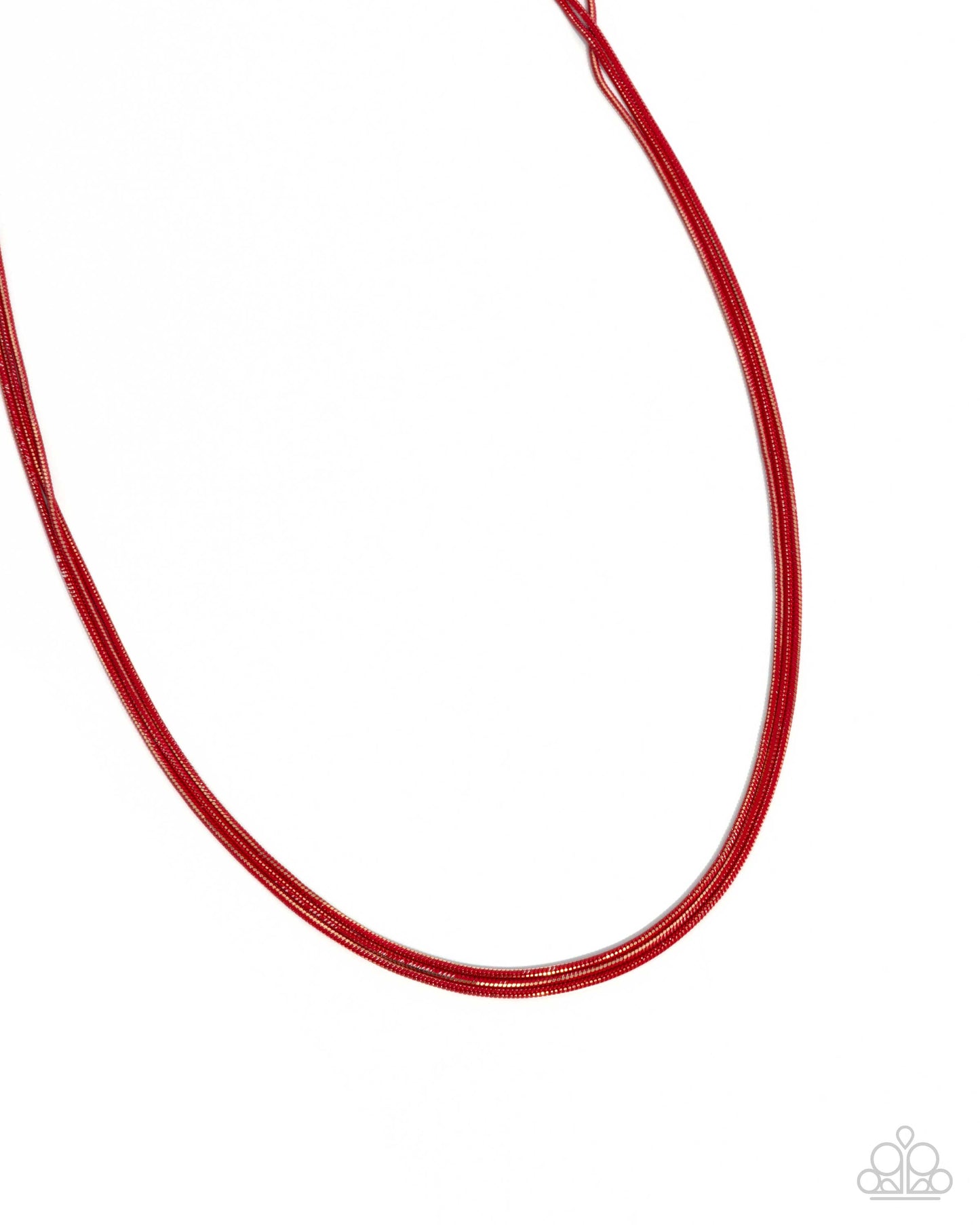 Complete Look - Red Dipped Gold Necklace & Earrings - Paparazzi Accessories