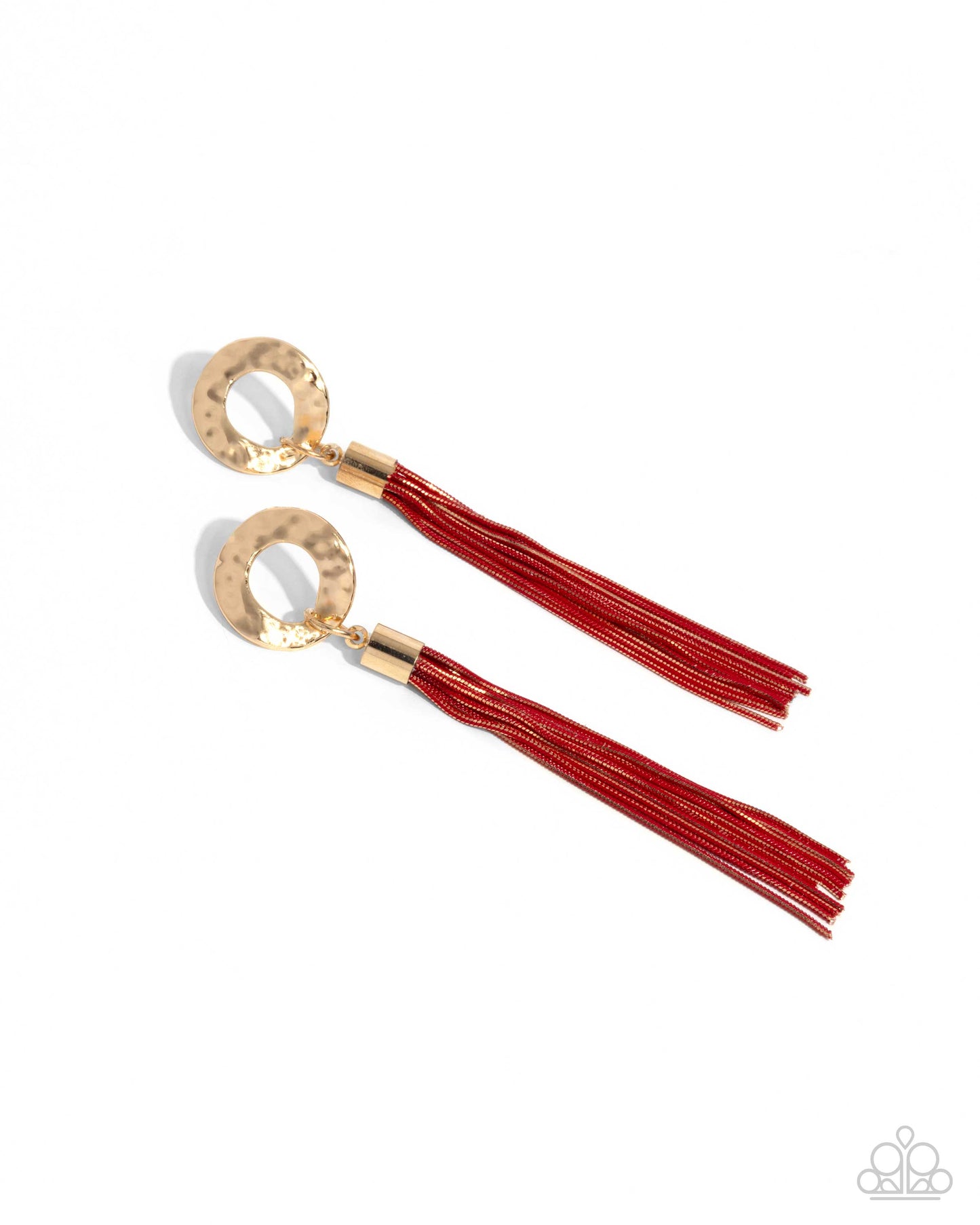 Complete Look - Red Dipped Gold Necklace & Earrings - Paparazzi Accessories