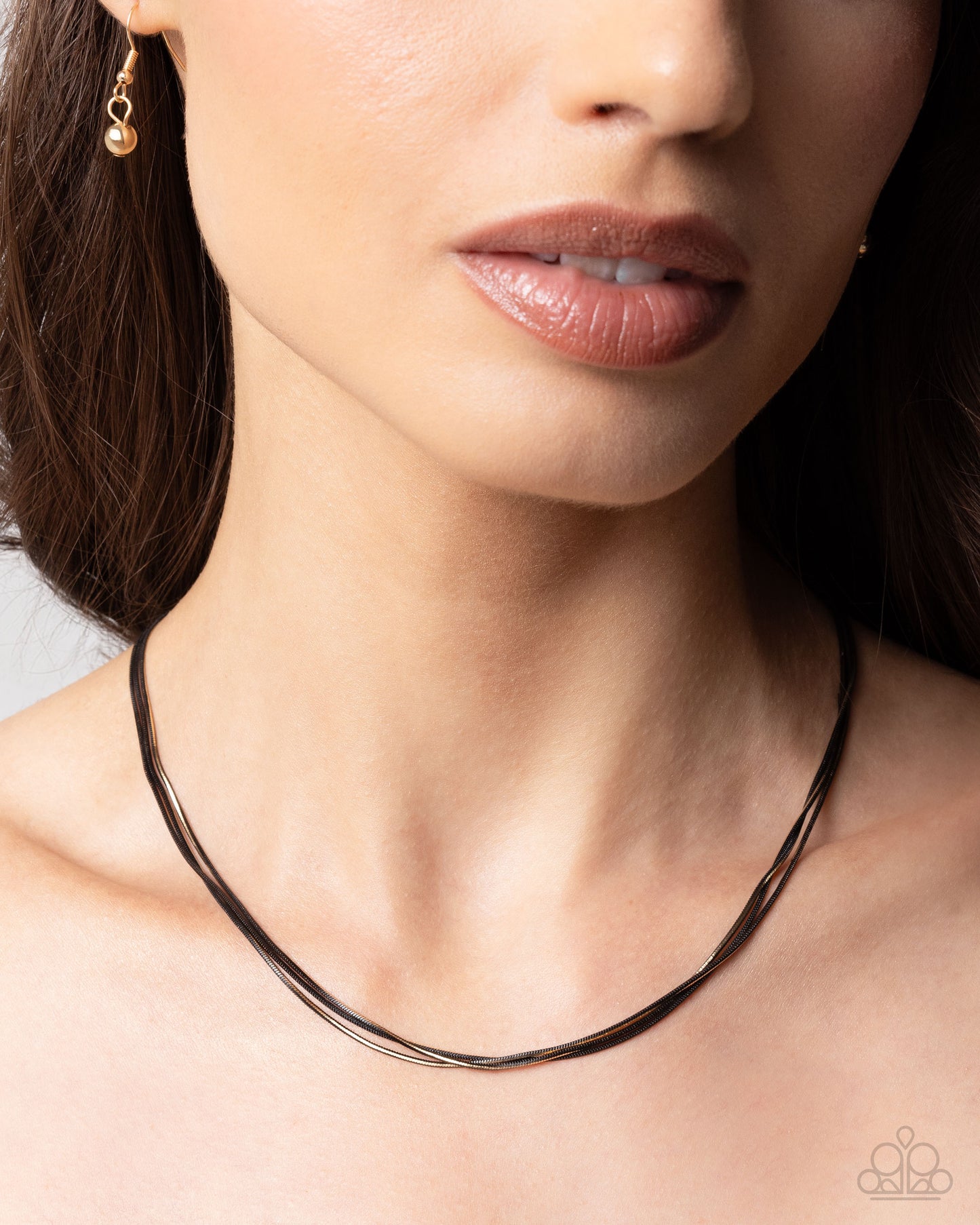 Complete Look - Black Dipped Gold Snake Chain Necklace & Bracelet - Paparazzi Accessories