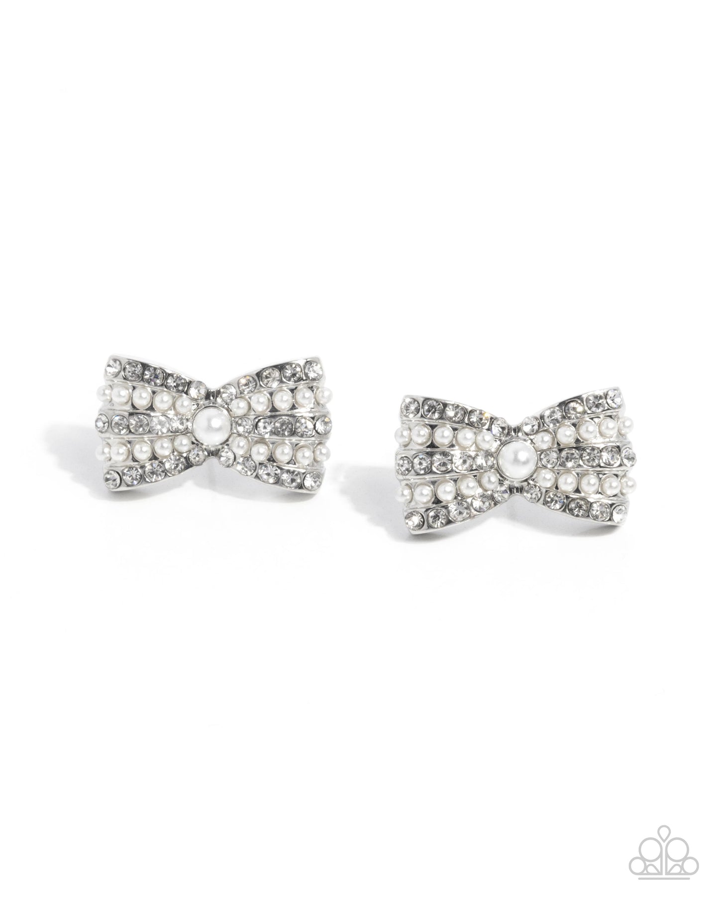 Complete Look - Pearl Bow Post Earrings & Stretchy Bracelet - Paparazzi Accessories