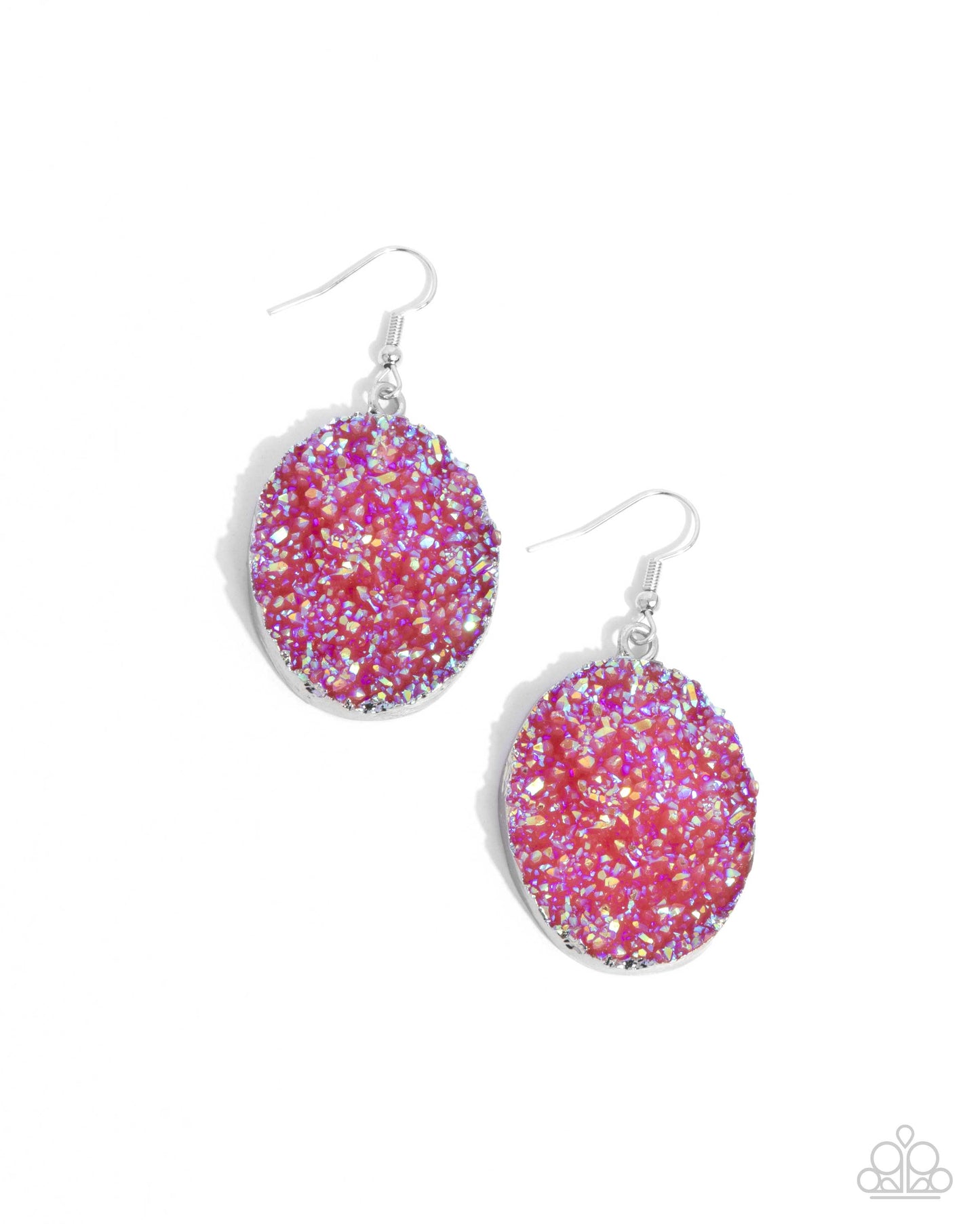 Complete Look - Pink UV Druzy Necklace & Earrings - Paparazzi Accessories