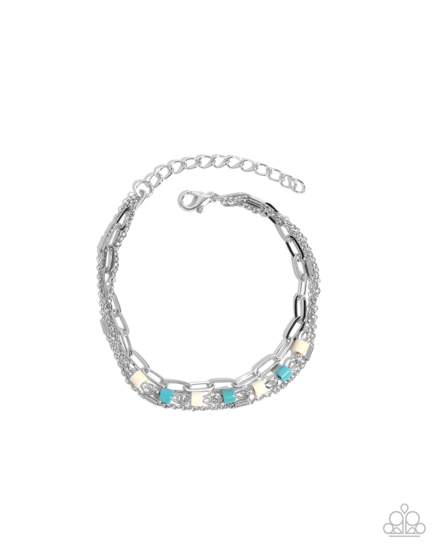 Complete Look - Blue and White Crackle Stone Necklace and Bracelet - Paparazzi Accessories