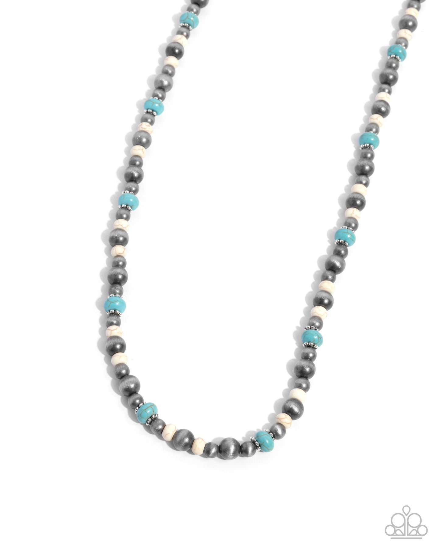 Complete Look - "Southwestern Story" Blue Necklace & "Southwestern Surprise" Blue Coil Bracelet - Paparazzi Accessories