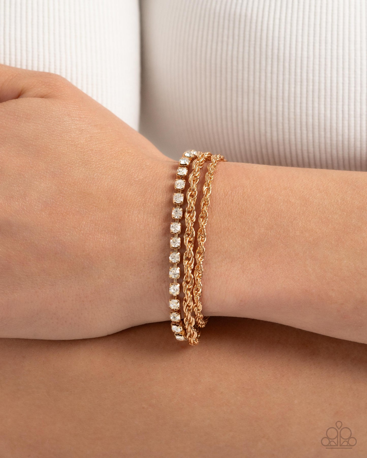 Complete Look - Layered Gold Heart Necklace & Layered Bracelet - Paparazzi Accessories