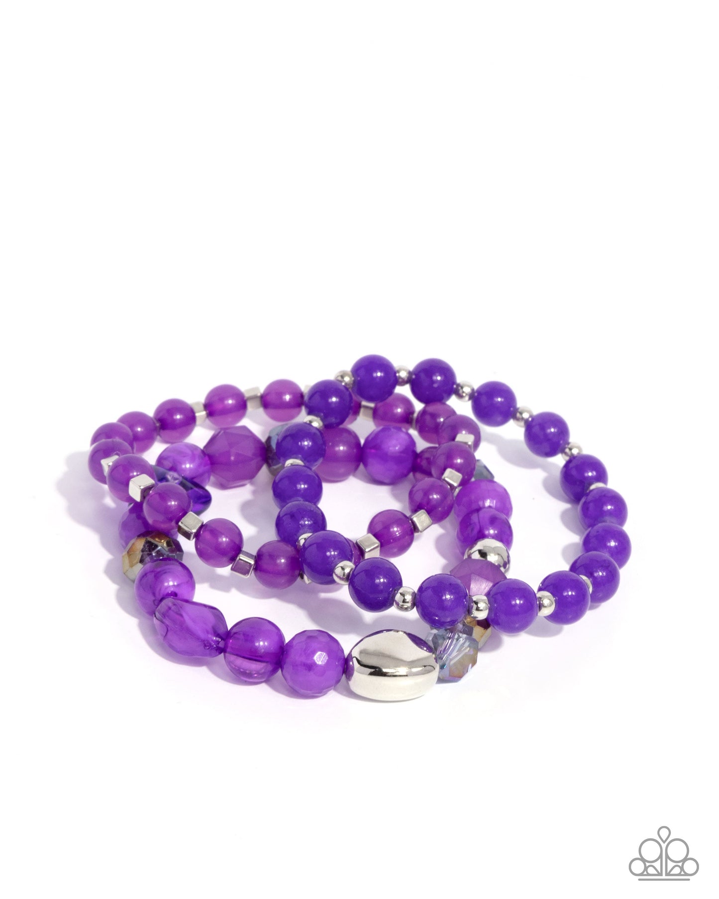 Breathtaking Beat - Purple Beaded Stretchy Bracelets - Paparazzi Accessories