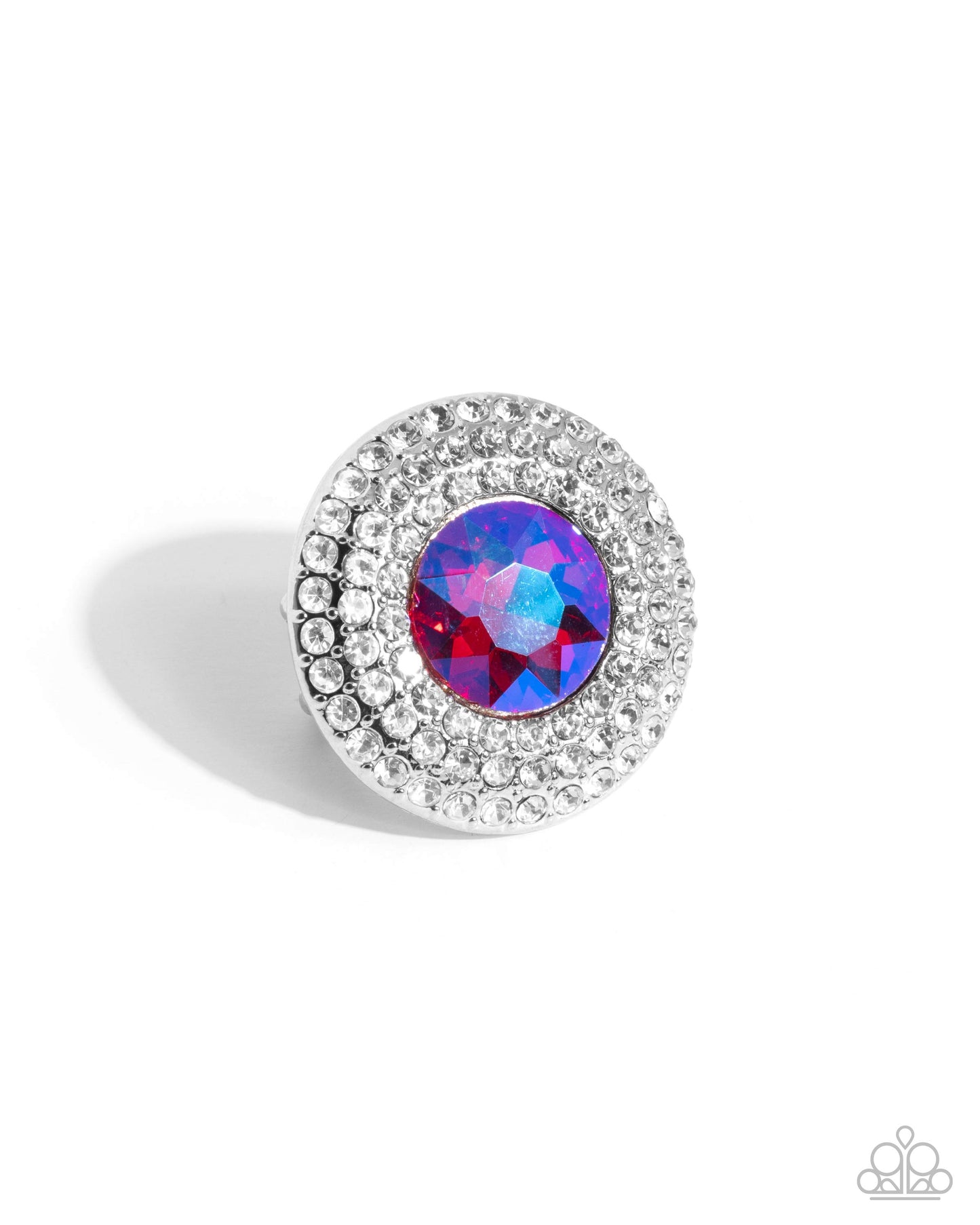 Bedazzled Babe - Pink UV Shimmer Gem Silver Ring - Paparazzi Accessories