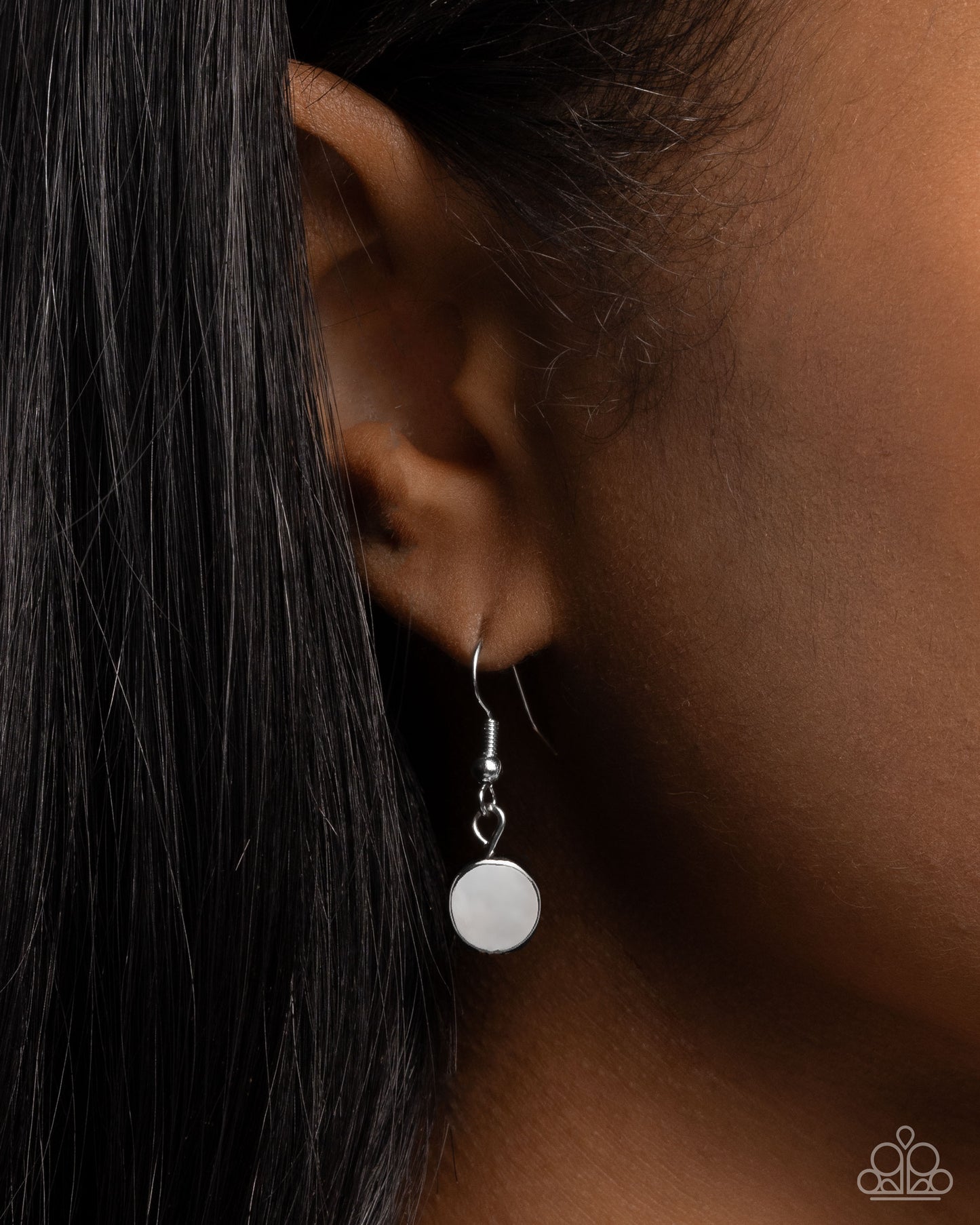 Spotlight Moment - Silver Discs Y-shaped Necklace - Paparazzi Accessories