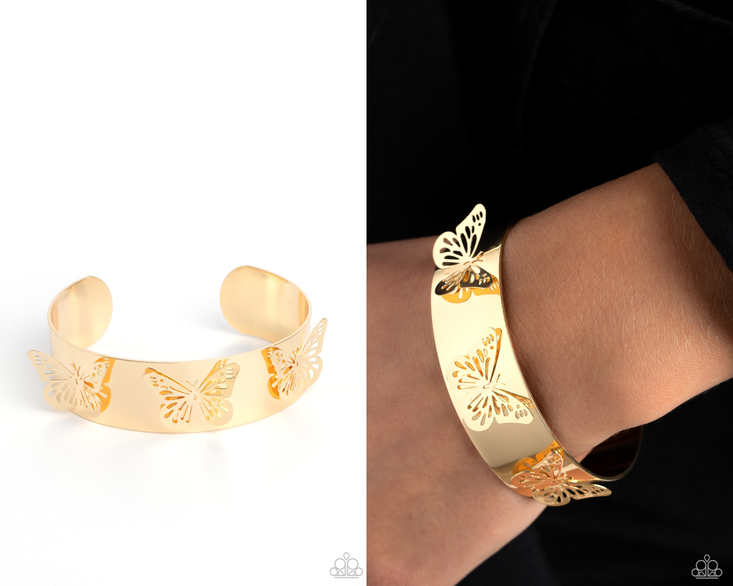 Magical Mariposas - Gold Butterfly Cuff Bracelet - Paparazzi Accessories