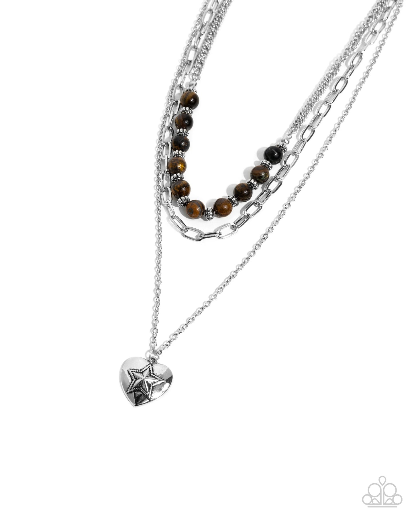 Home Stretch - Brown Tigers Eye Stone Silver Necklace - Paparazzi Accessories