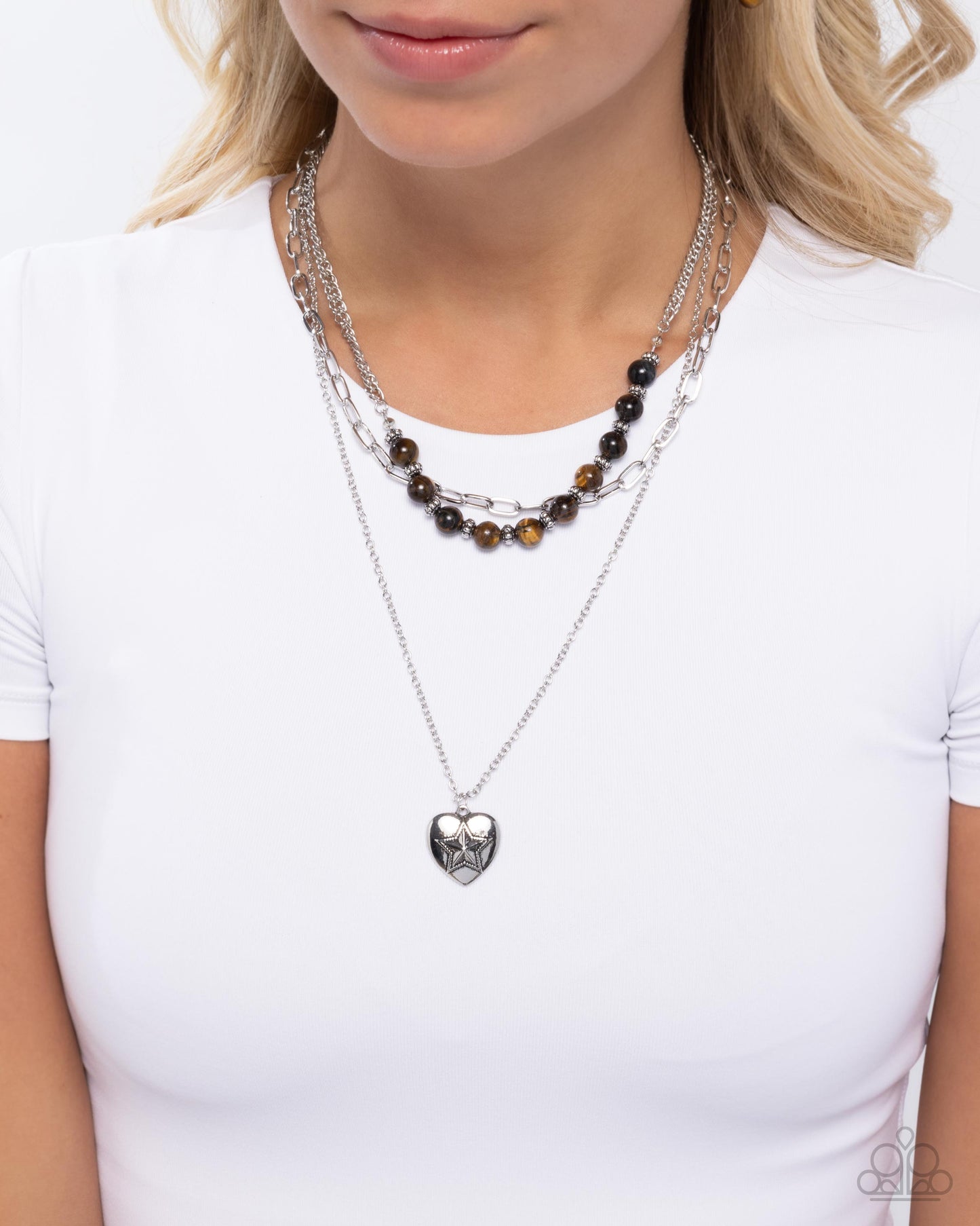 Home Stretch - Brown Tigers Eye Stone Silver Necklace - Paparazzi Accessories