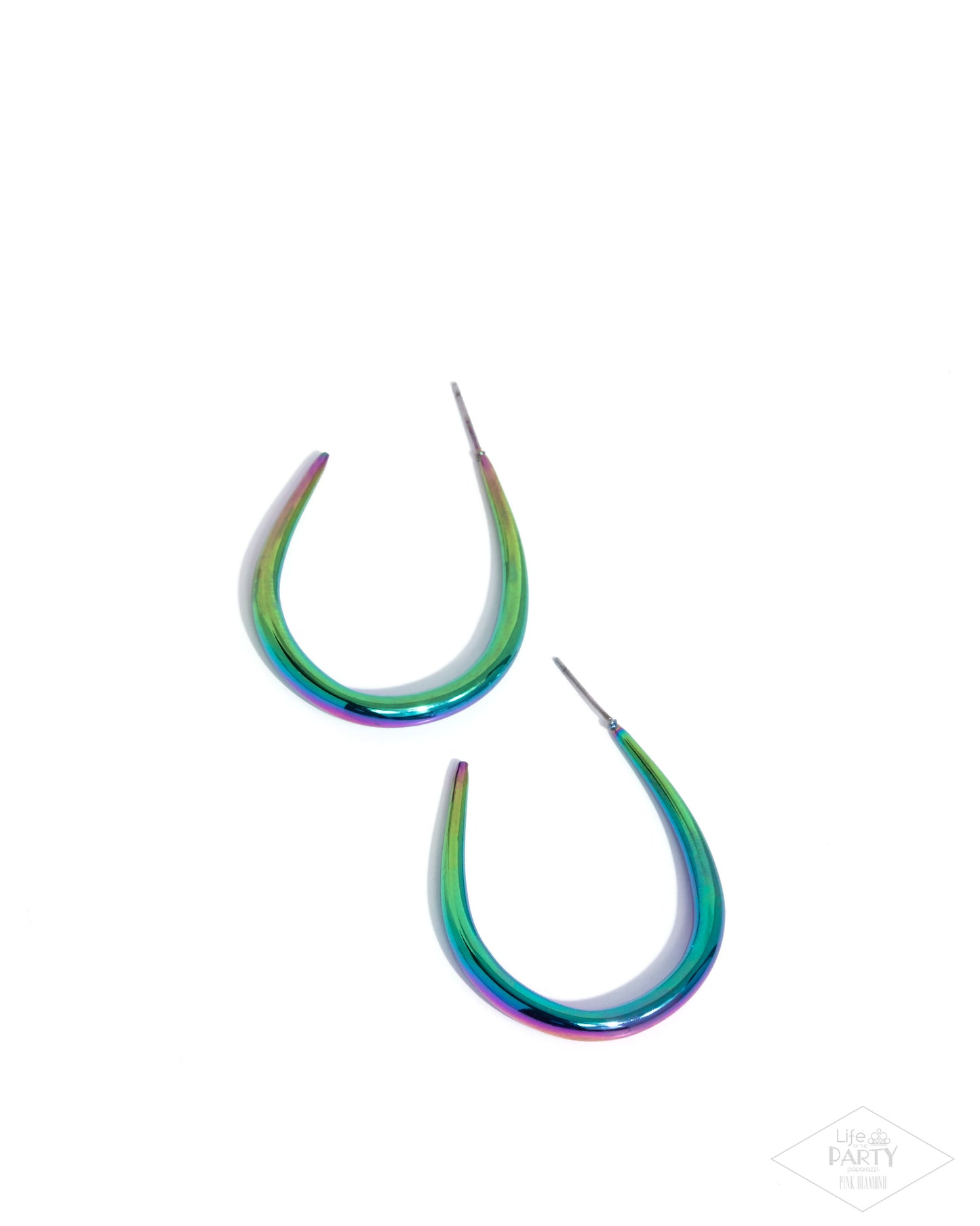 CURVE Your Appetite - Multi Oil Spill Dipped Hoop Earrings - Paparazzi Accessories