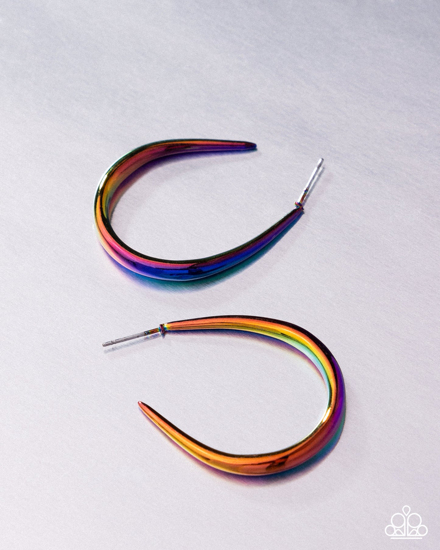 CURVE Your Appetite - Multi Oil Spill Dipped Hoop Earrings - Paparazzi Accessories