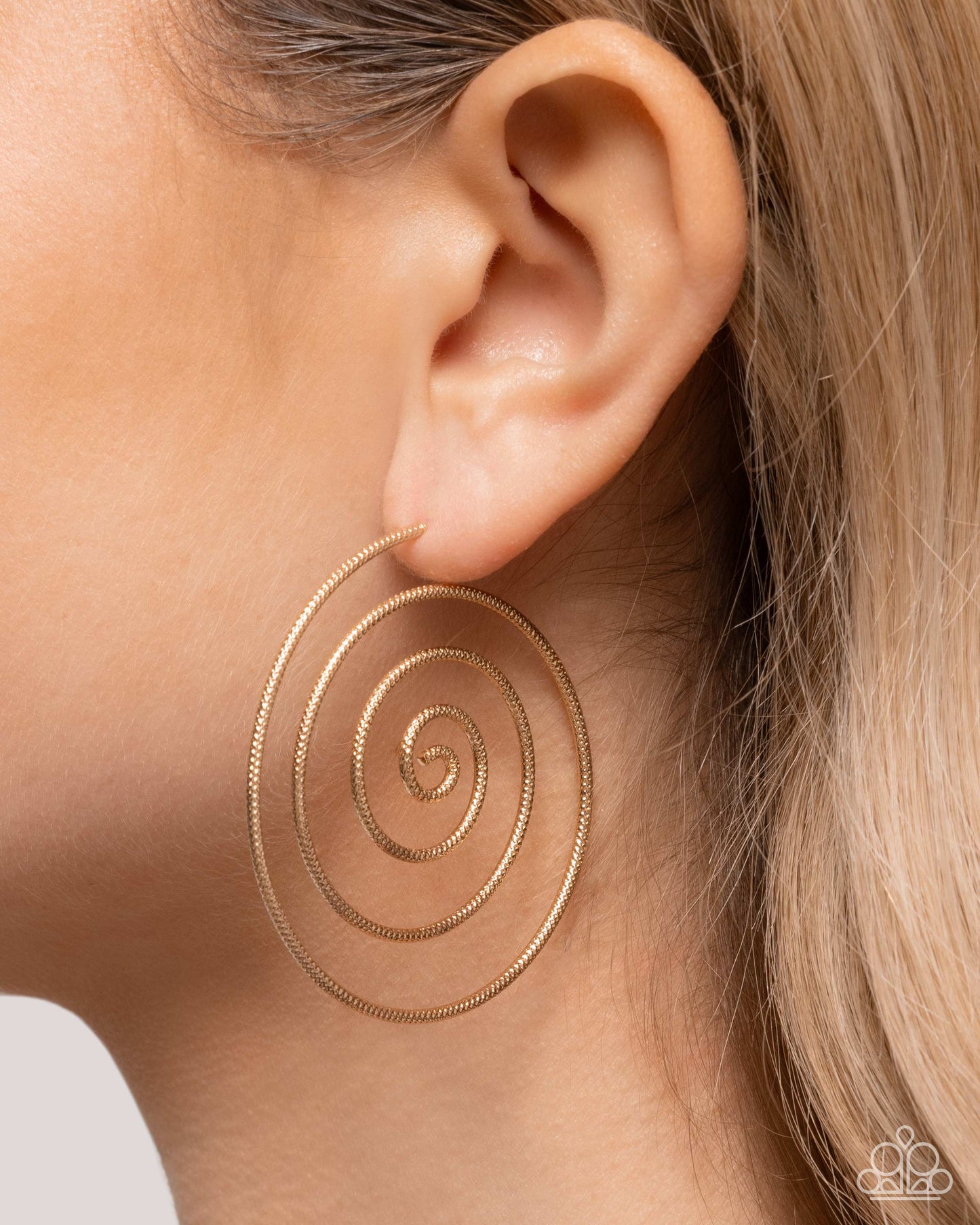 Seize the Spiral - Gold Hoop Earrings - Paparazzi Accessories
