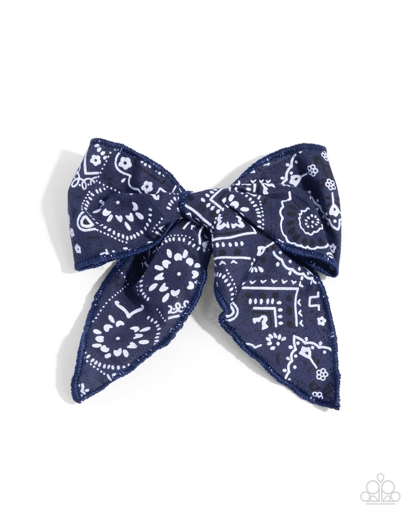 Bandana Bravado - Blue Bow Hair Clip - Paparazzi Accessories