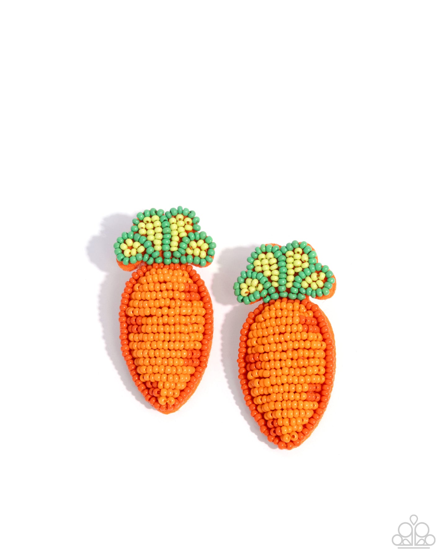 Carefree Carrot - Orange Seed Bead Post Earrings - Paparazzi Accessories