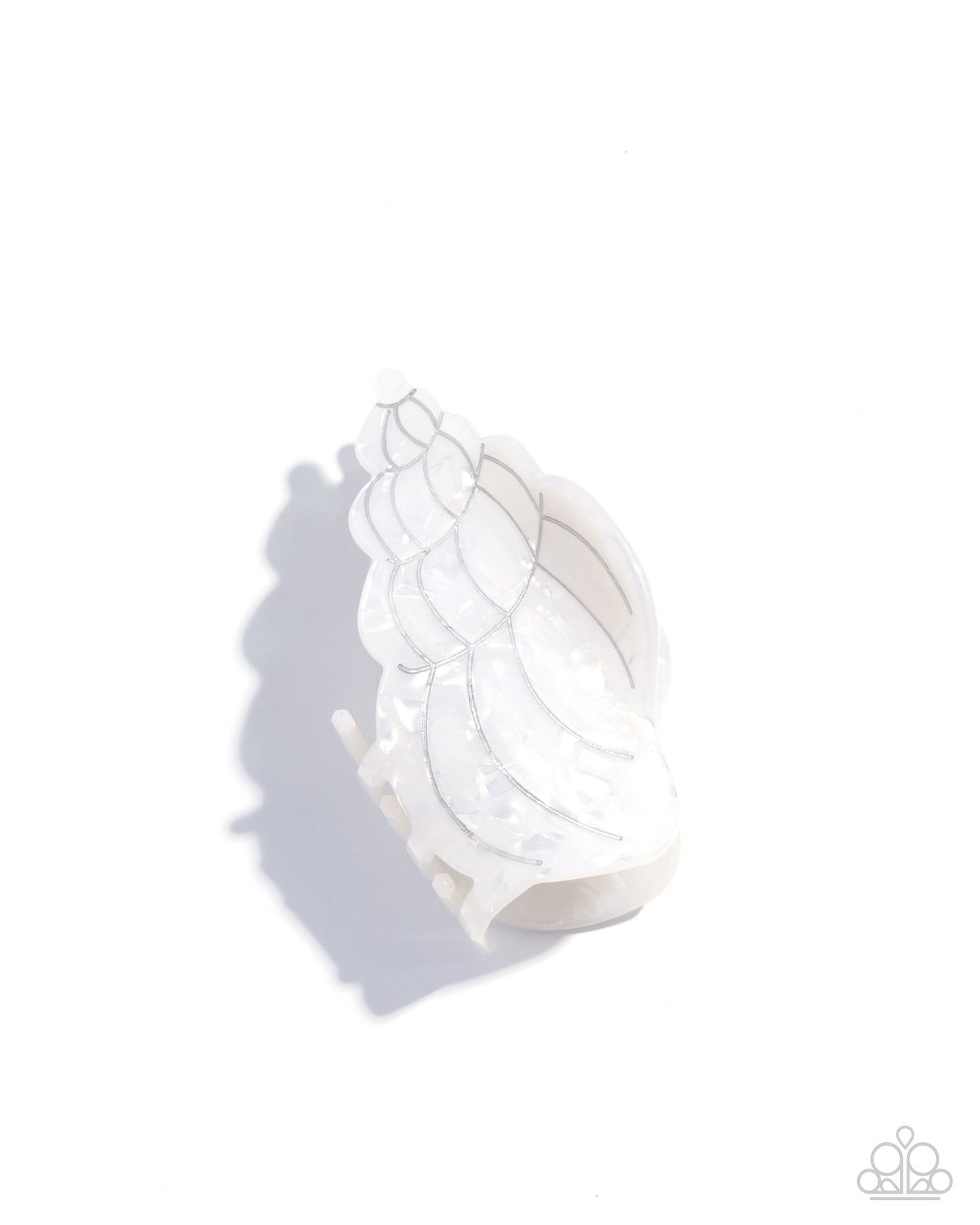 Conch Chic - White Acrylic Seashell Claw Clip - Paparazzi Accessories