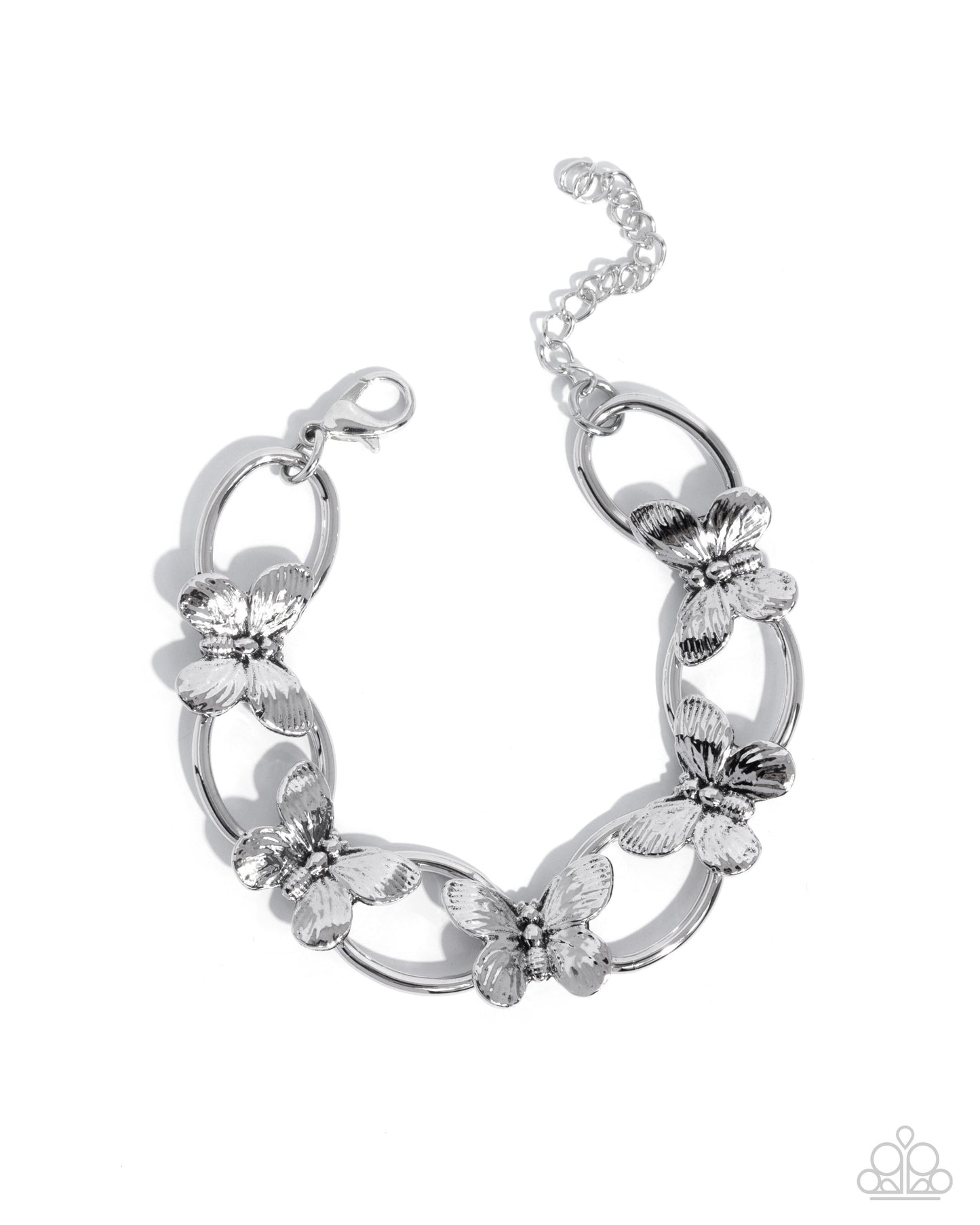 Complete Look - "Butterfly Build" Silver Necklace & "Fluttering Fabrication" Silver Bracelet - Paparazzi Accessories