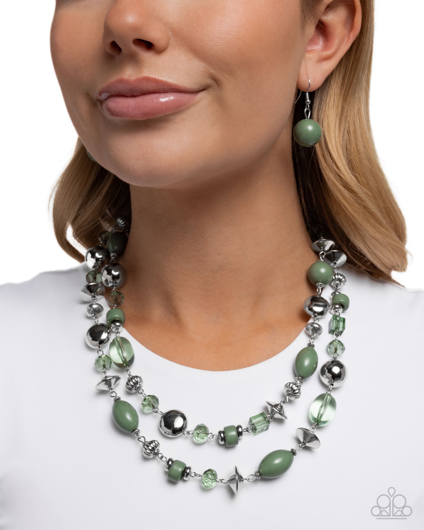 Eye-Catching Earnings - Green Beaded Necklace - Paparazzi Accessories