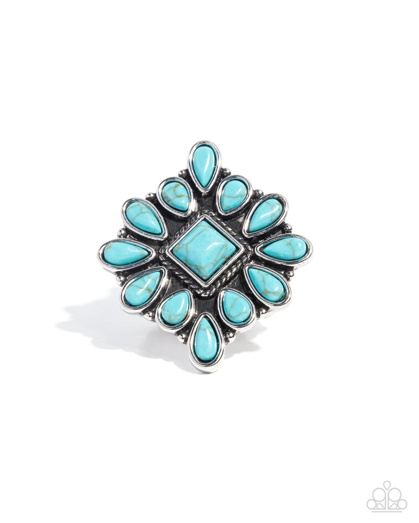 Developed Diamond - Blue Crackle Stone Silver Ring - Paparazzi Accessories