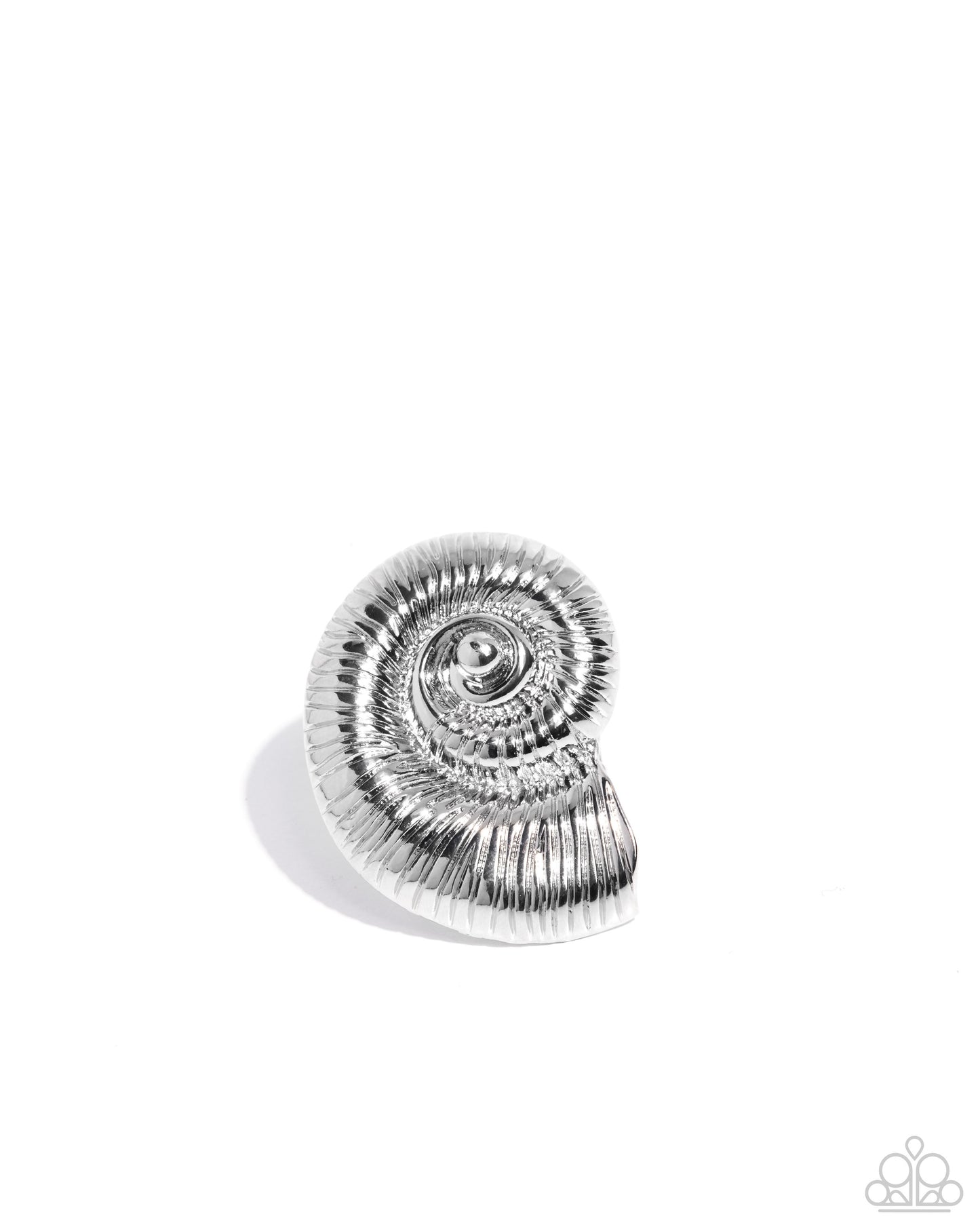 Shipwrecked Shell - Silver Spiral Shell Ring - Paparazzi Accessories