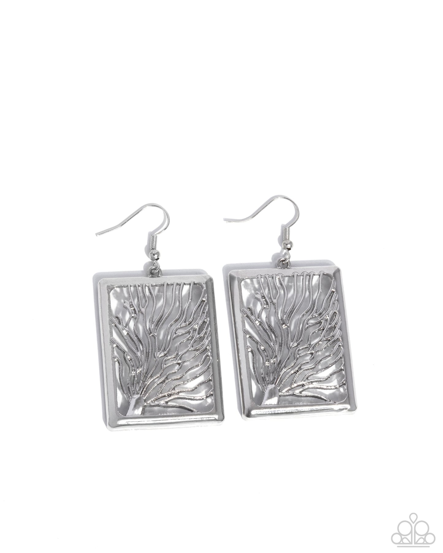 Textured Trial - Silver Fish Hook Earrings - Paparazzi Accessories