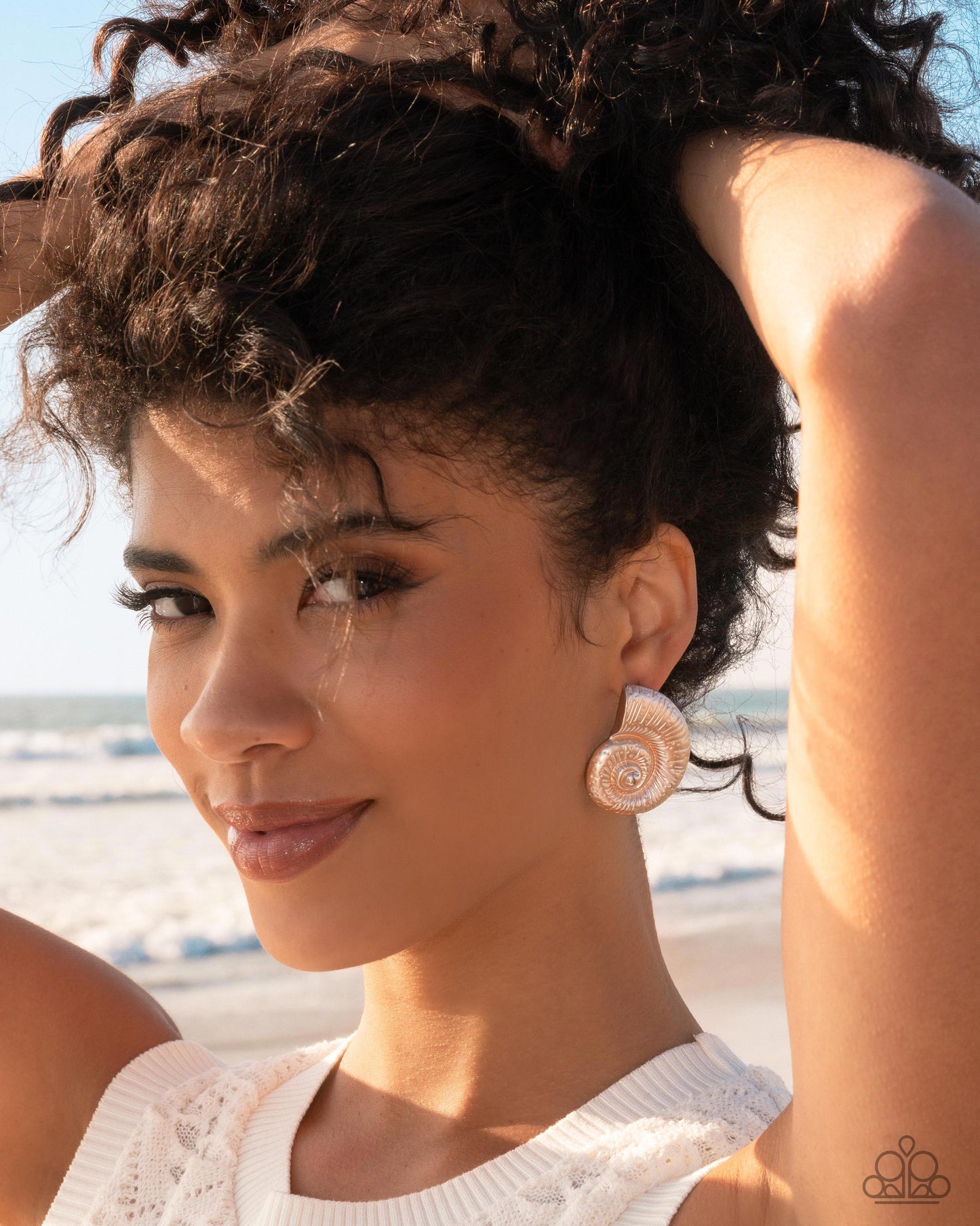 Chill Conch - Orange Painted Seashell Post Earrings - Paparazzi Accessories