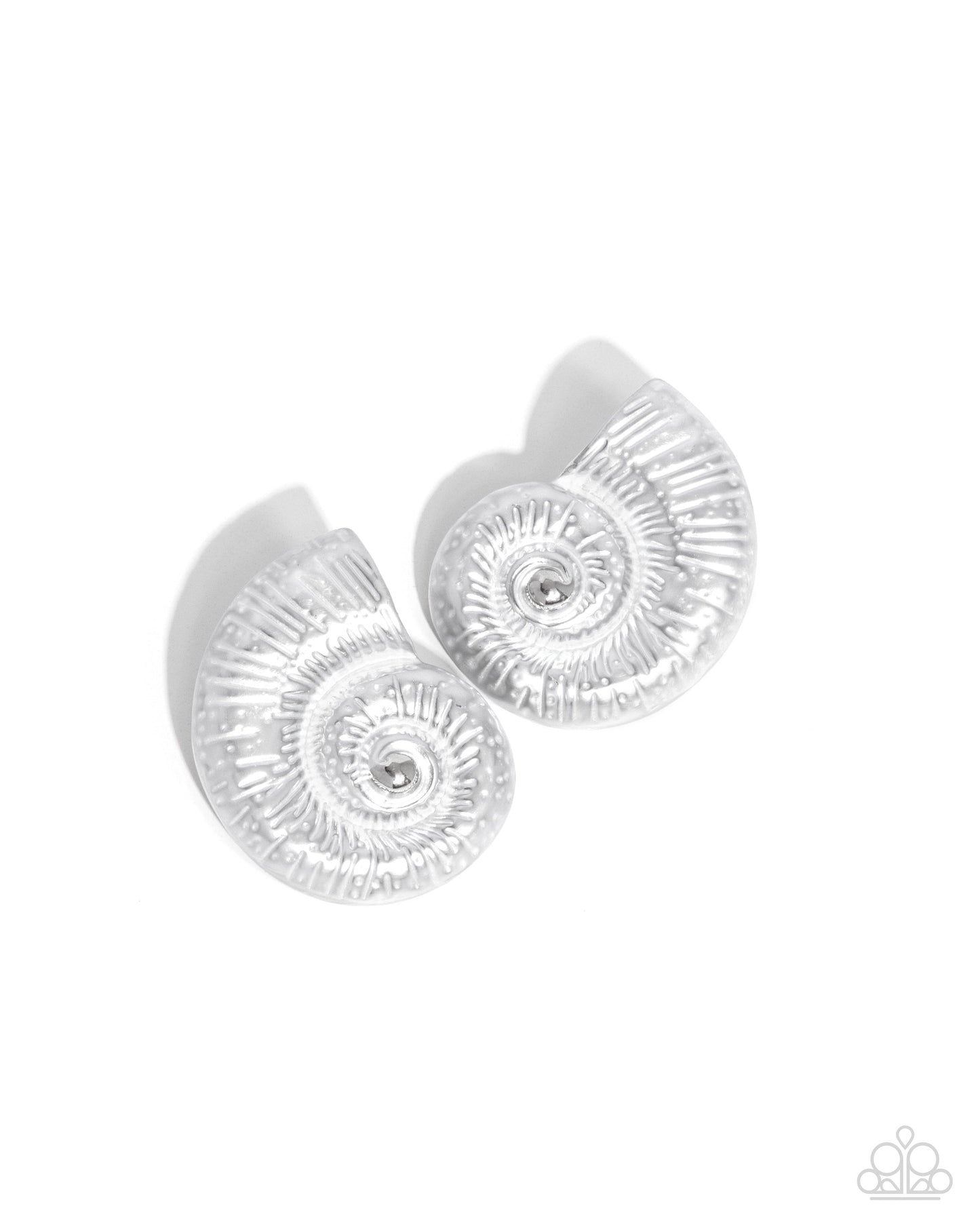 Chill Conch - White Painted Seashell Post Earrings - Paparazzi Accessories