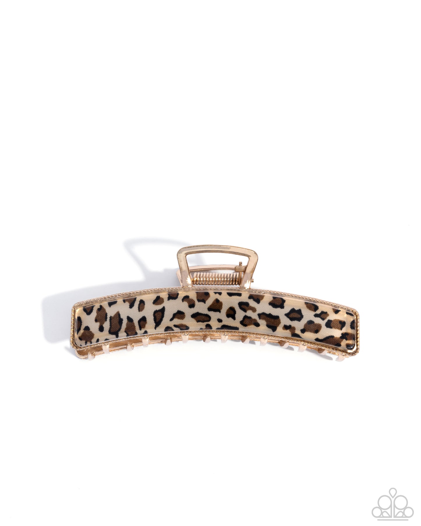 Cheetah Clip - Brown Acrylic Gold Metal Claw Clip - Paparazzi Accessories