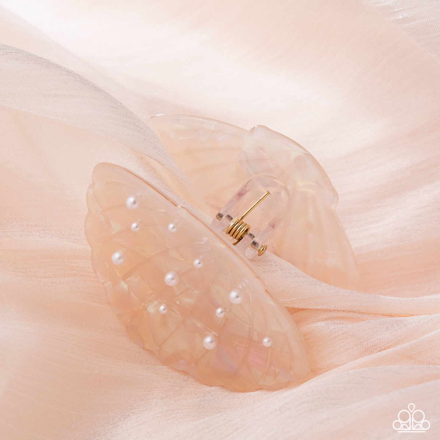 Coastal Campaign - Multi Iridescent Acrylic Seashell Claw Clip - Paparazzi Accessories