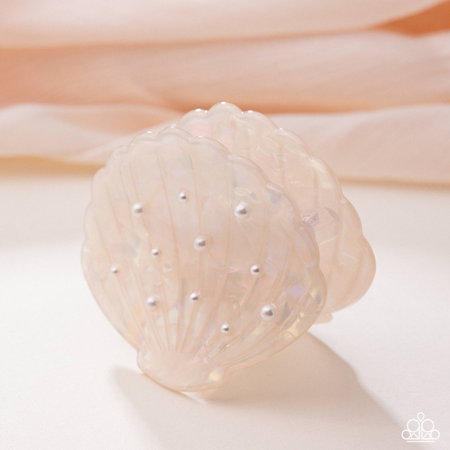 Coastal Campaign - Multi Iridescent Acrylic Seashell Claw Clip - Paparazzi Accessories
