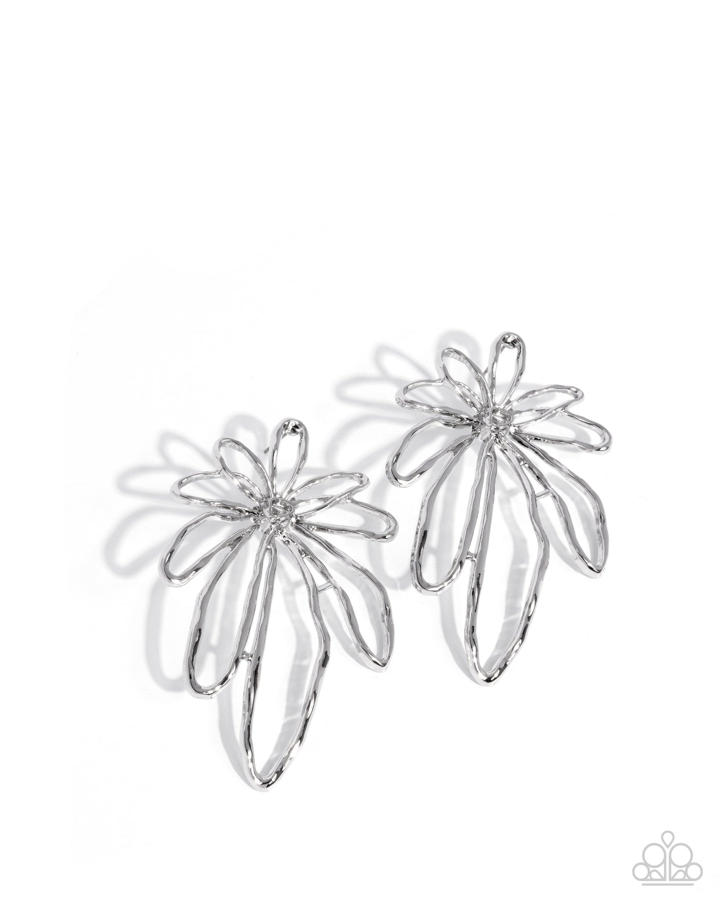 Growing Garden - Silver Flower Post Earrings - Paparazzi Accessories