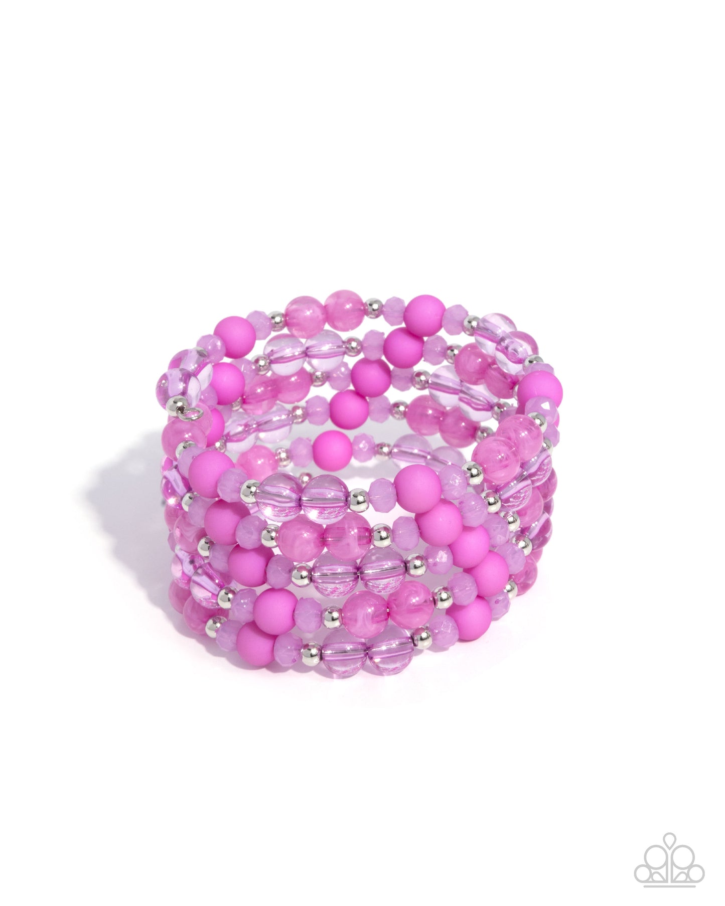 Colorful Chorus - Purple Beaded Coil Bracelet - Paparazzi Accessories