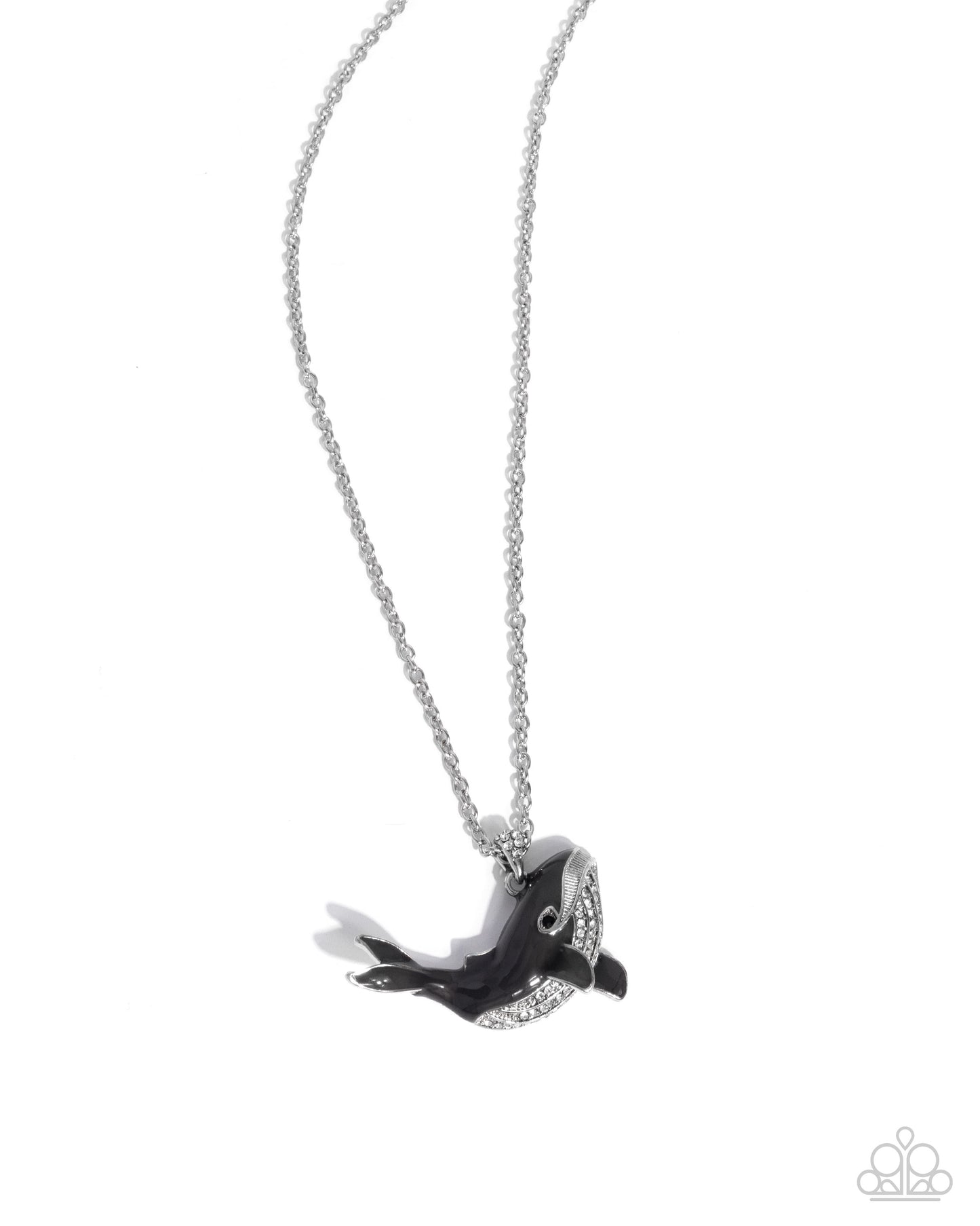 Whale Watching - Silver - Gray Whale Pendant Necklace - Paparazzi Accessories