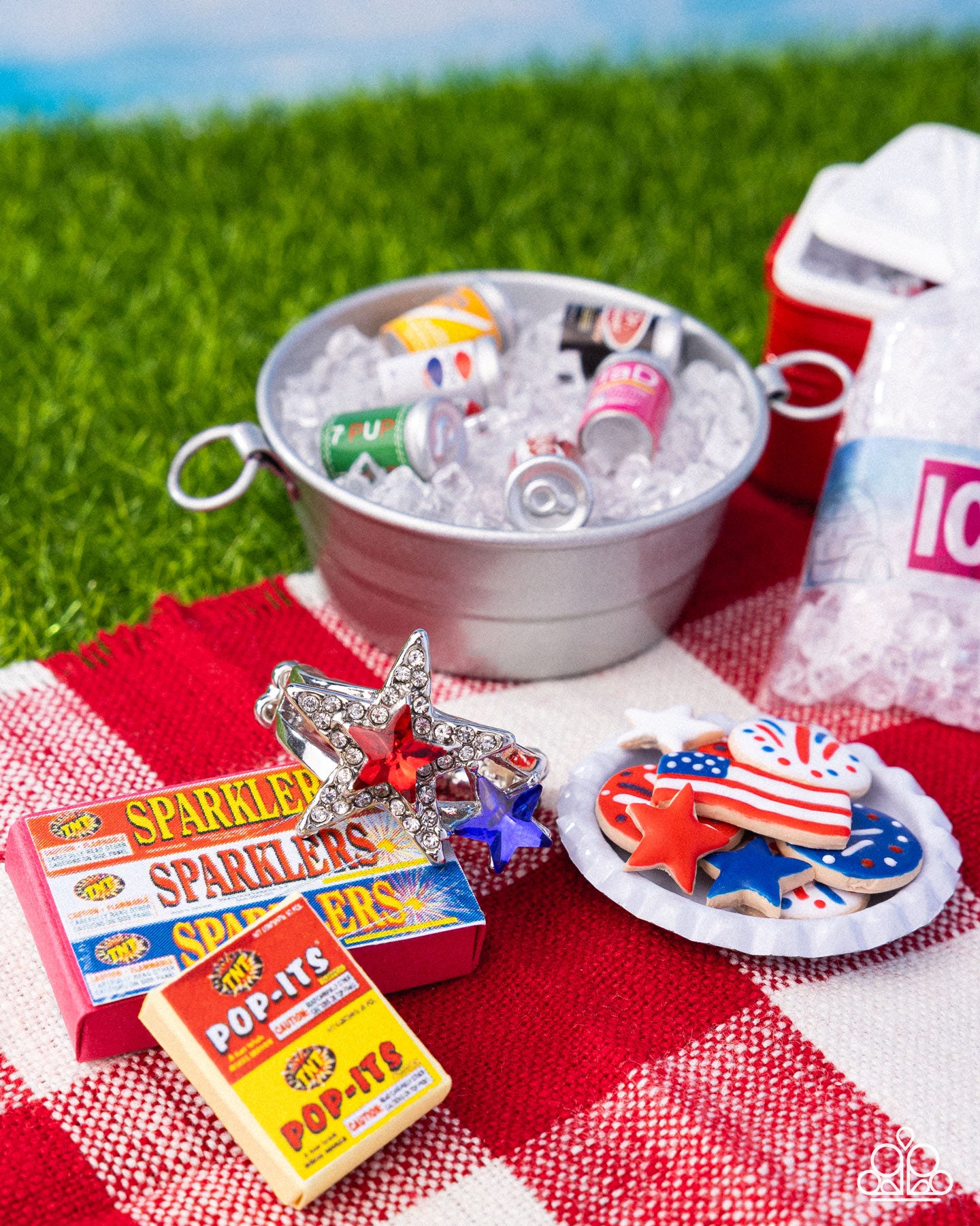 I Pledge Allegiance to the Stars - Multi - Red & Blue Rhinestone Silver Ring - Paparazzi Accessories