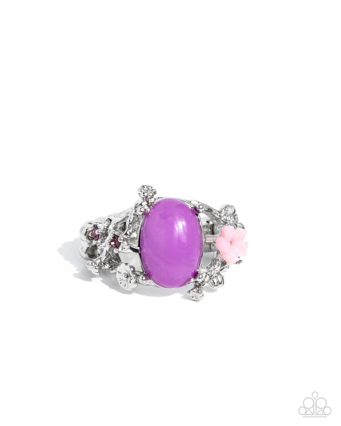 Oval Occupation - Purple Stone Silver Ring - Paparazzi Accessories