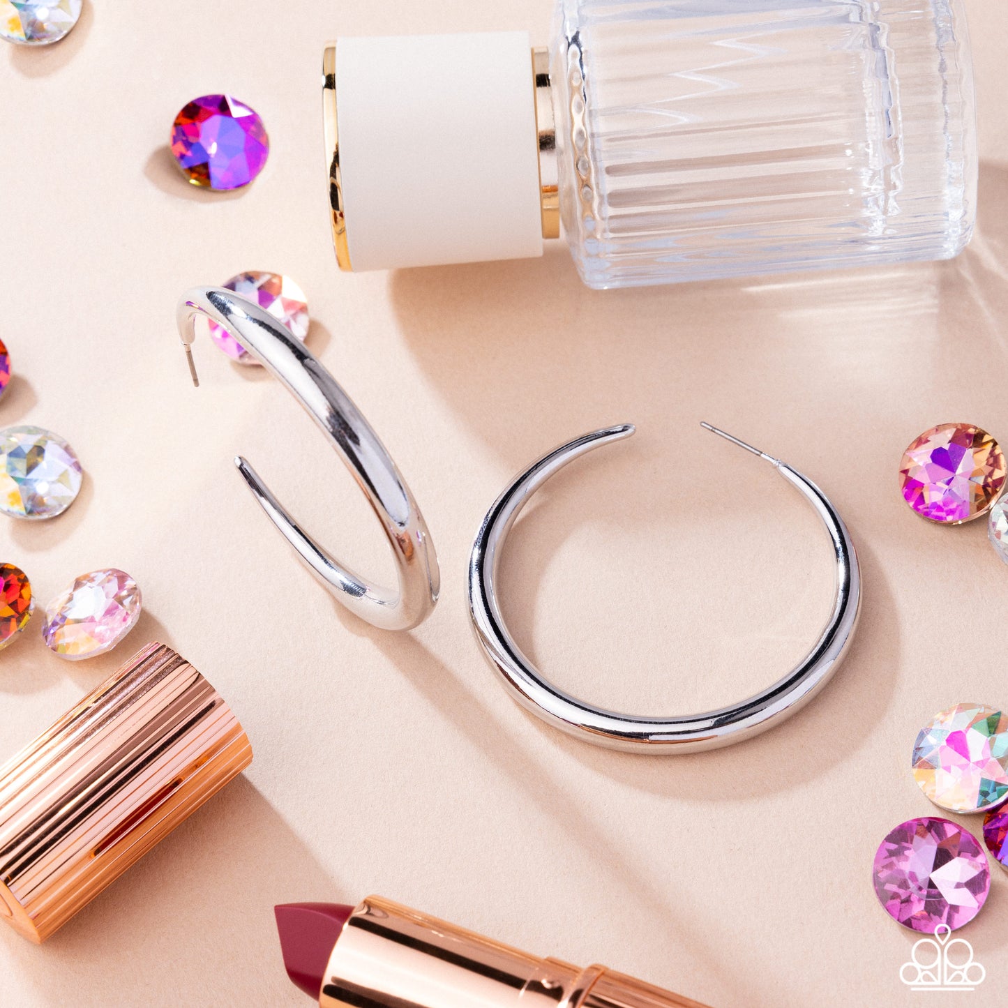 Sleek Selvage - Silver Hoop Earrings - Paparazzi Accessories