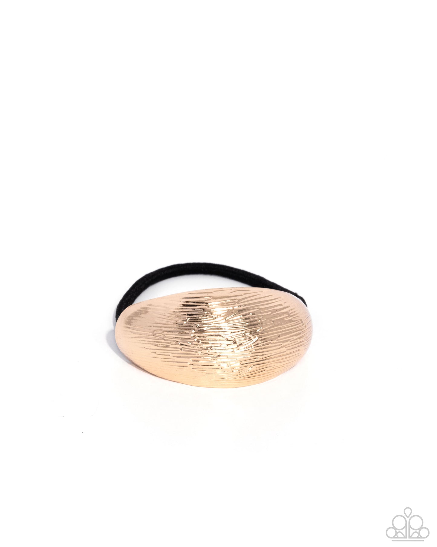 Iconic Indentation - Gold Curved Beveled Bar Hair Tie - Paparazzi Accessories