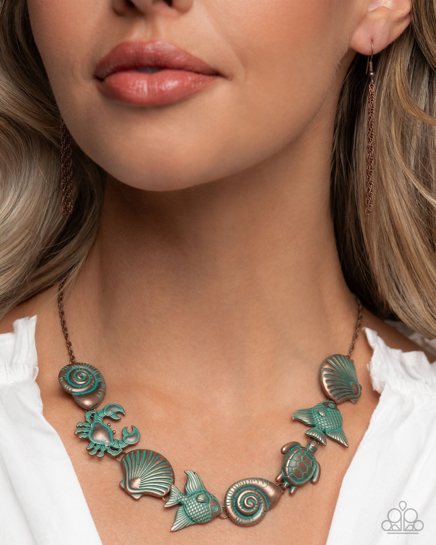 Complete Look - "Coastal Shelf - Copper" & "Coastal Cay - Copper" Clasp Bracelet - Paparazzi Accessories