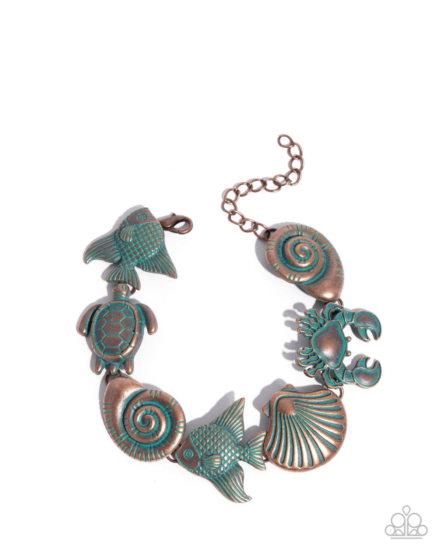 Complete Look - "Coastal Shelf - Copper" & "Coastal Cay - Copper" Clasp Bracelet - Paparazzi Accessories