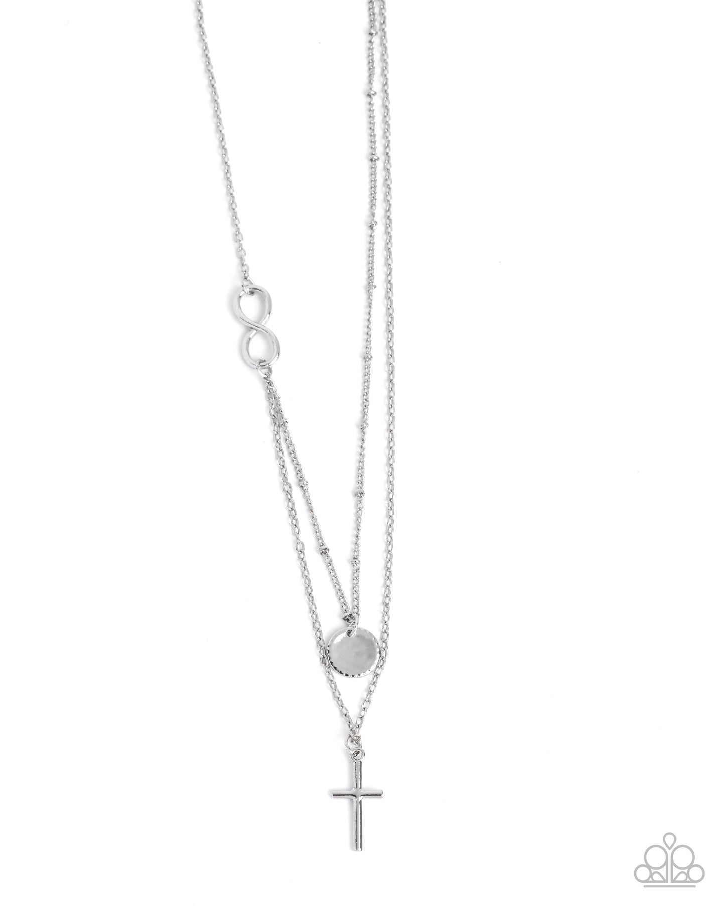 Eternal Embrace - Silver Cross & Infinity Symbol Necklace - Paparazzi Accessories