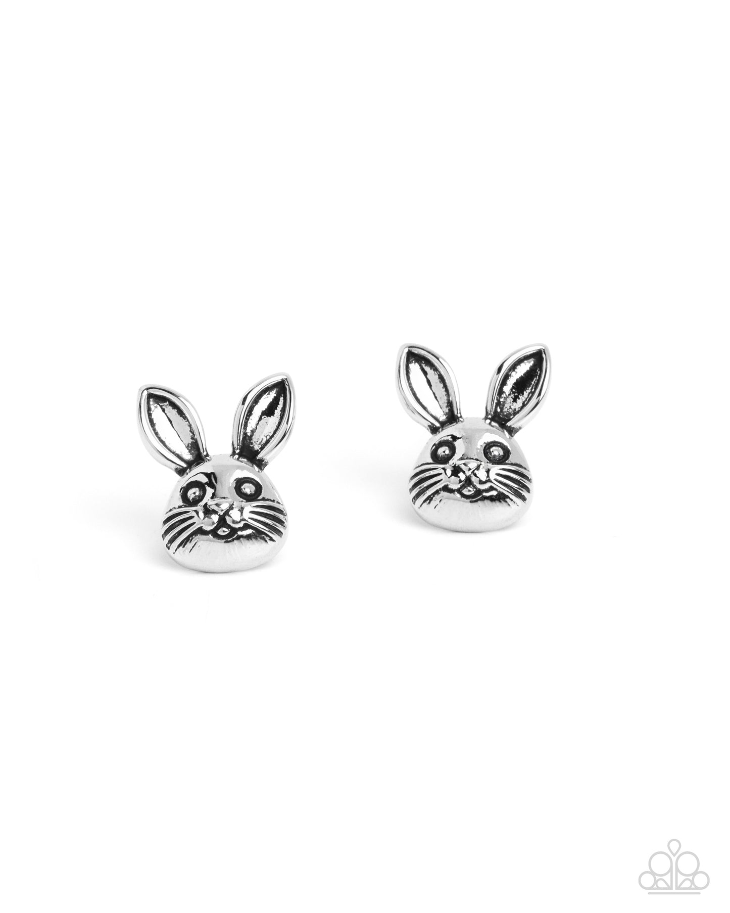 Bodacious Bunny - Silver Rabbit Post Earrings - Paparazzi Accessories
