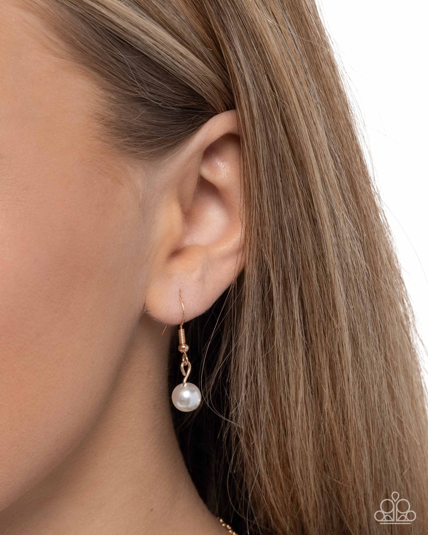 Purely Blessed - Gold White Pearl Cross Necklace - Paparazzi Accessories